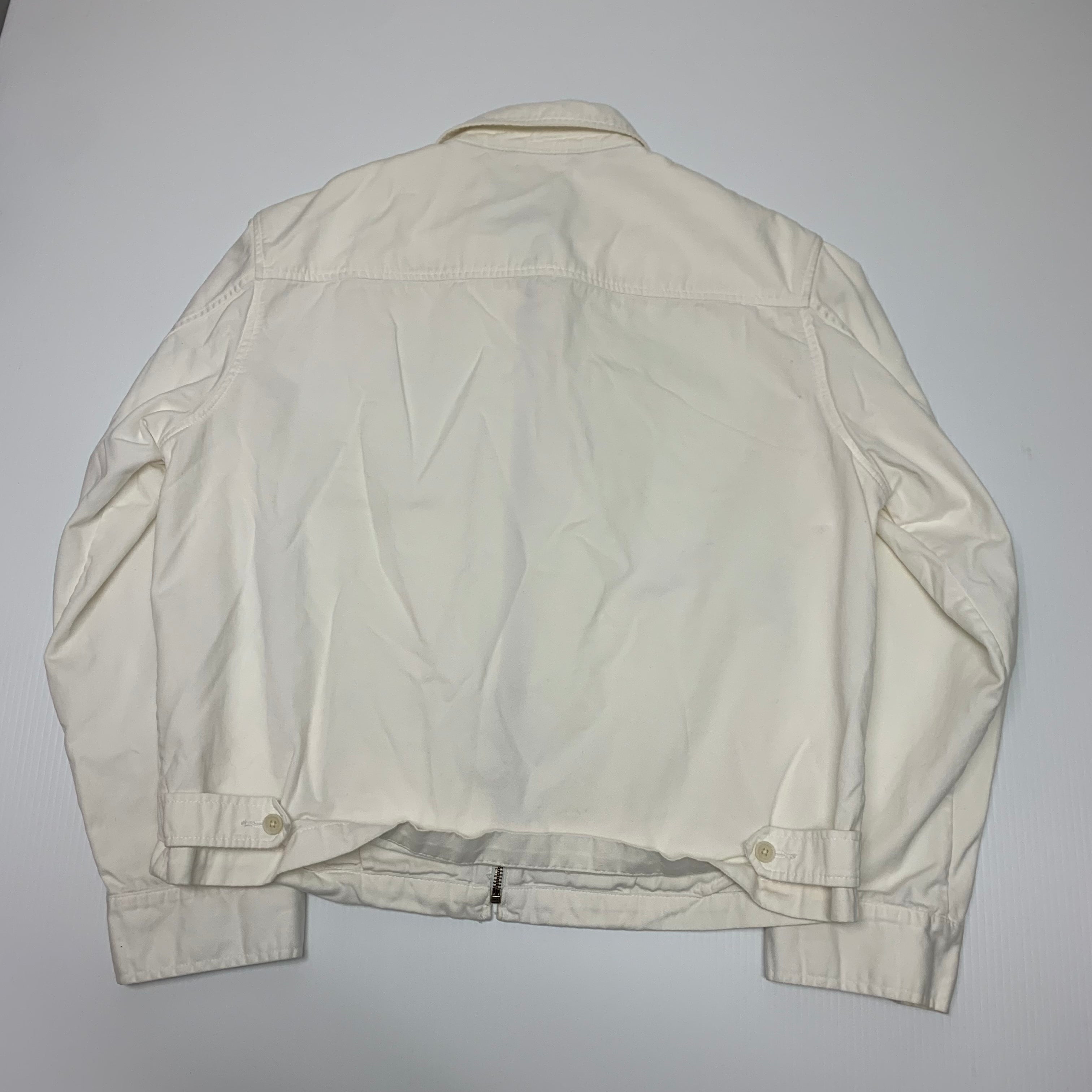 90s White Polo Harrington Jacket L