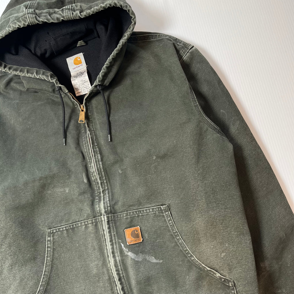 Vintage Carhartt Faded Hooded Zip Jacket XL