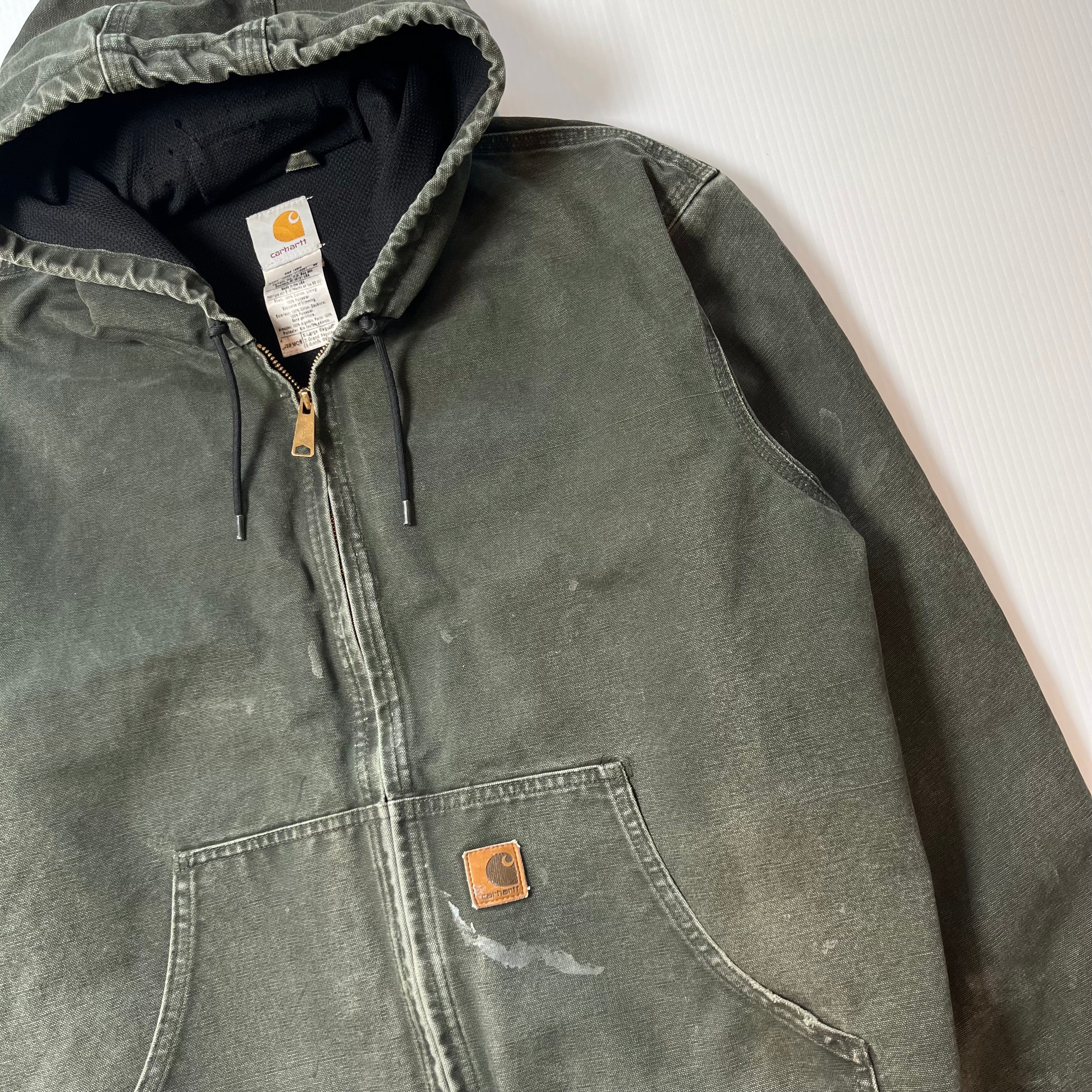 Vintage Carhartt Faded Hooded Zip Jacket XL
