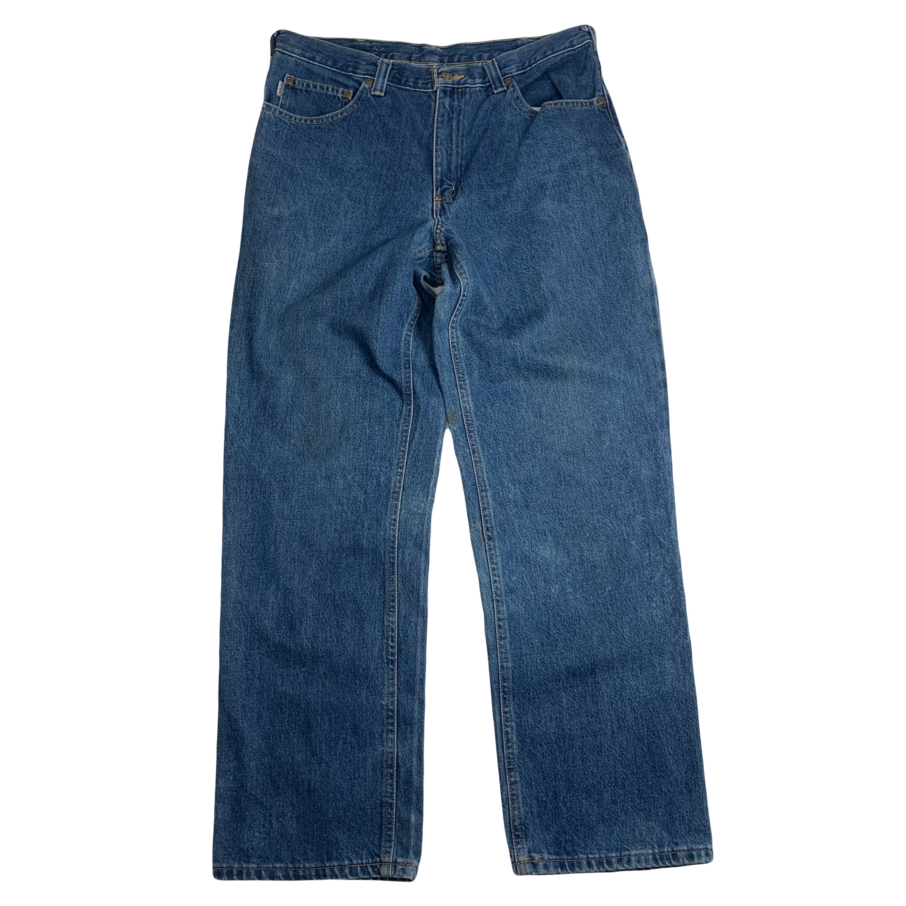 Carhartt Relaxed Fit Medium Wash Carpenter Denim 34