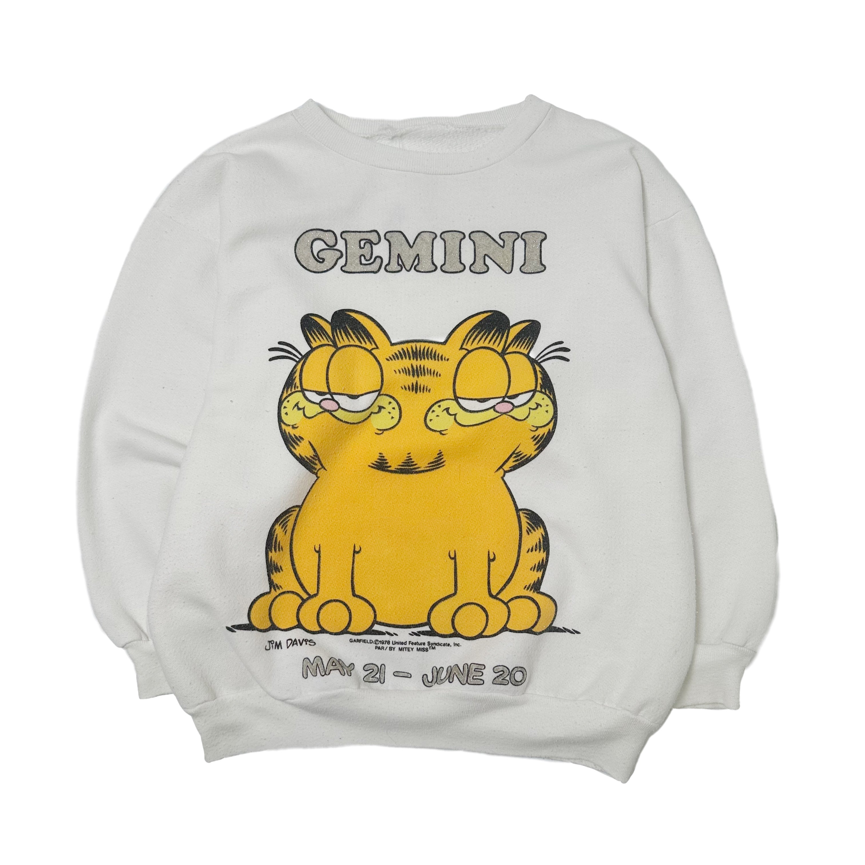 Vintage Garfield Gemini Star Sign Graphic Crewneck XS