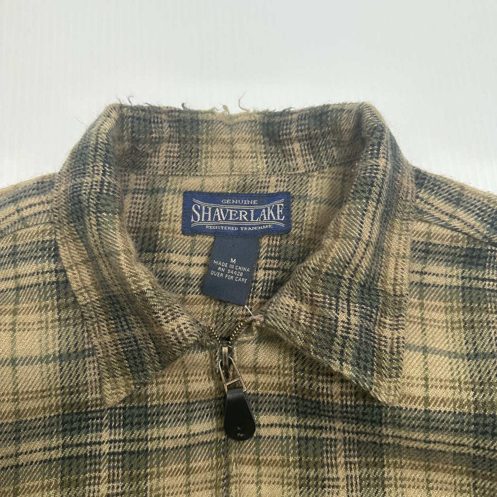 Vintage Shaver Lake Full-Zip Plaid Light Flannel Jacket M