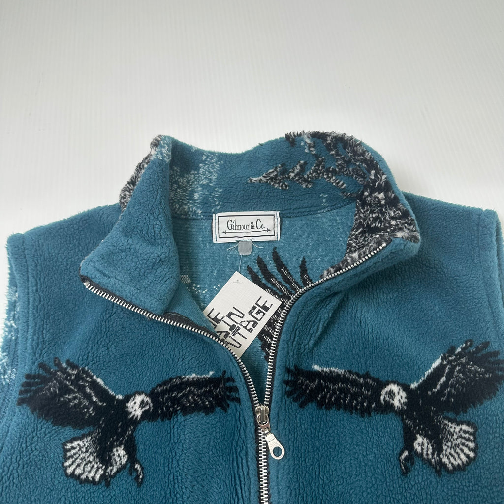 Vintage Gilmour & Co Eagle Fleece Vest L
