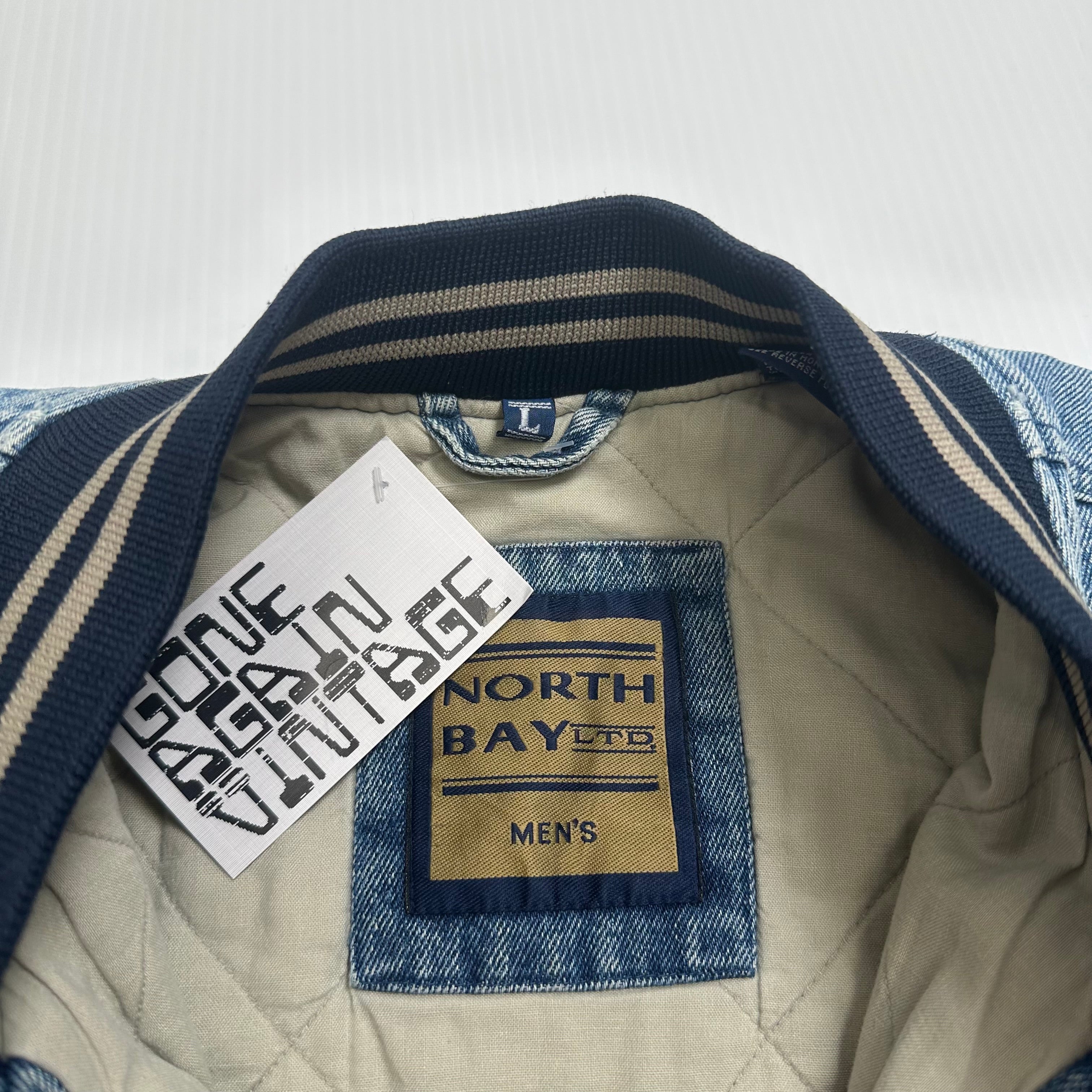 Vintage North Bay Denim Varsity Jacket L