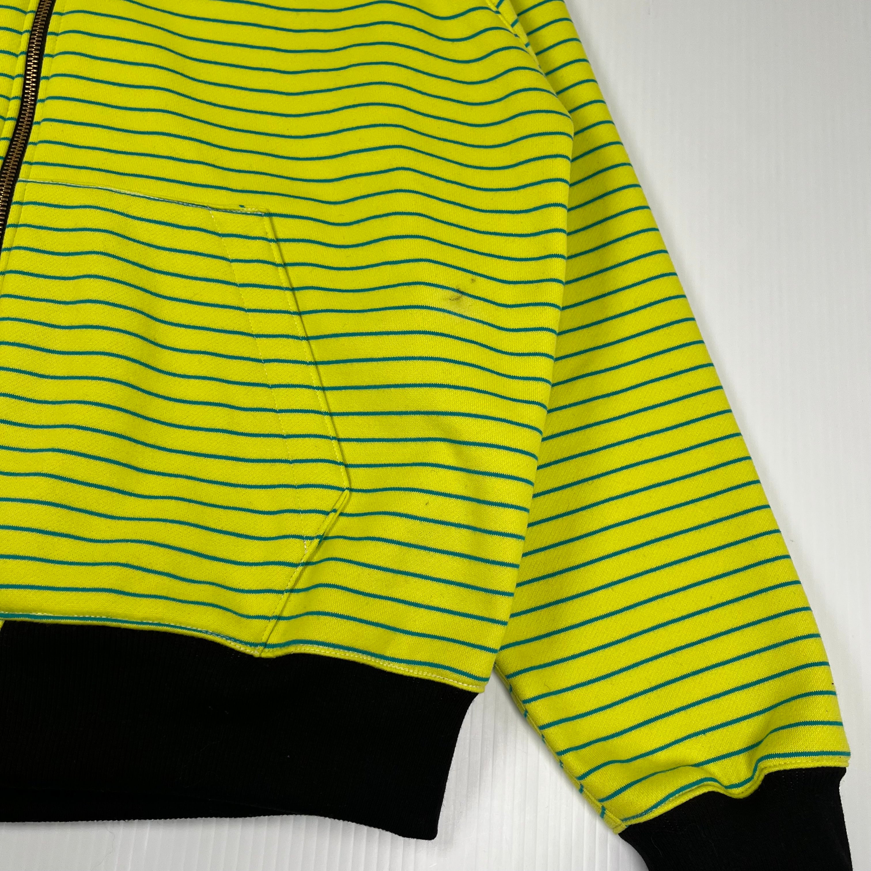 Rework Striped Double Zip Hoodie L