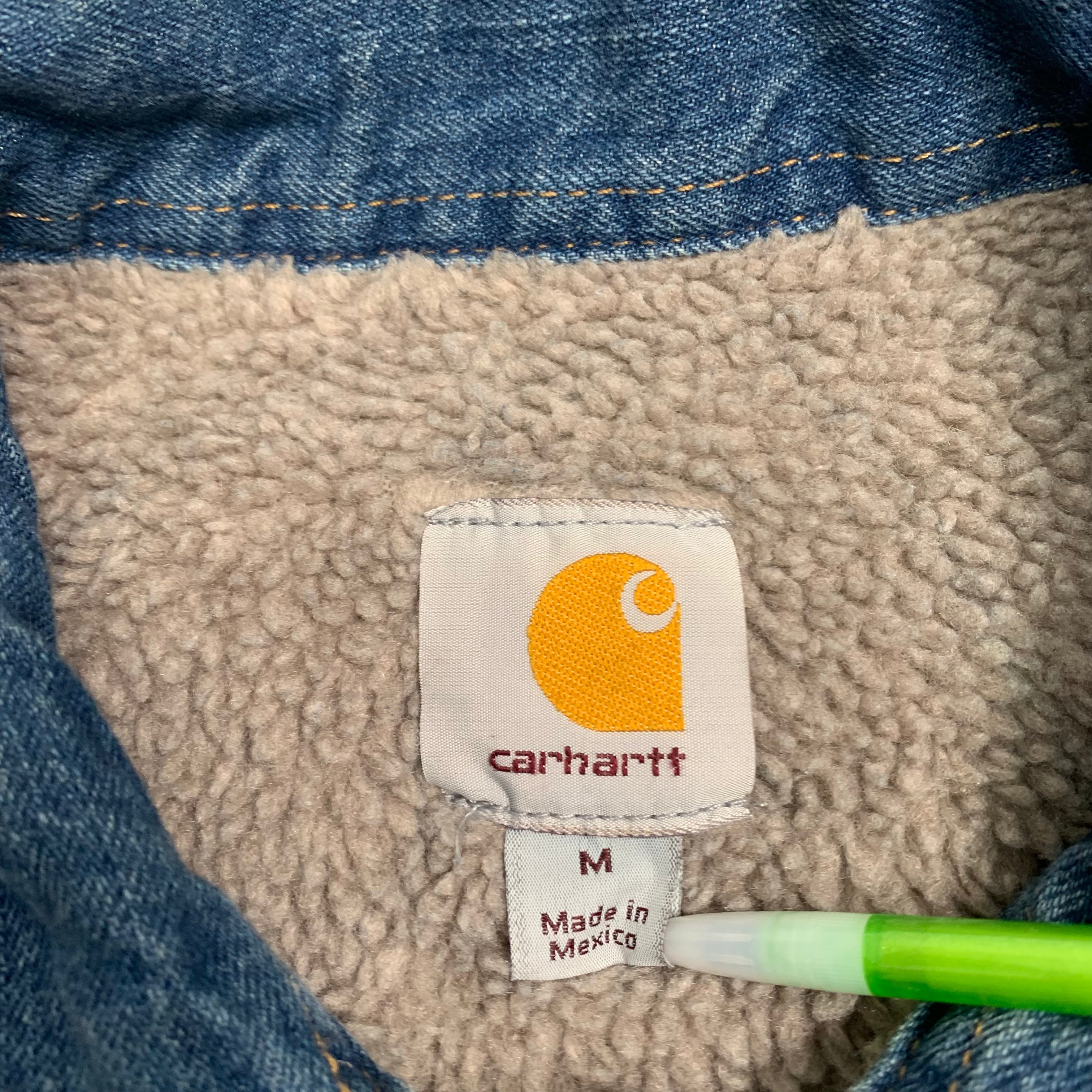 Carhartt Denim Sherpa Lined Trucker Jacket M