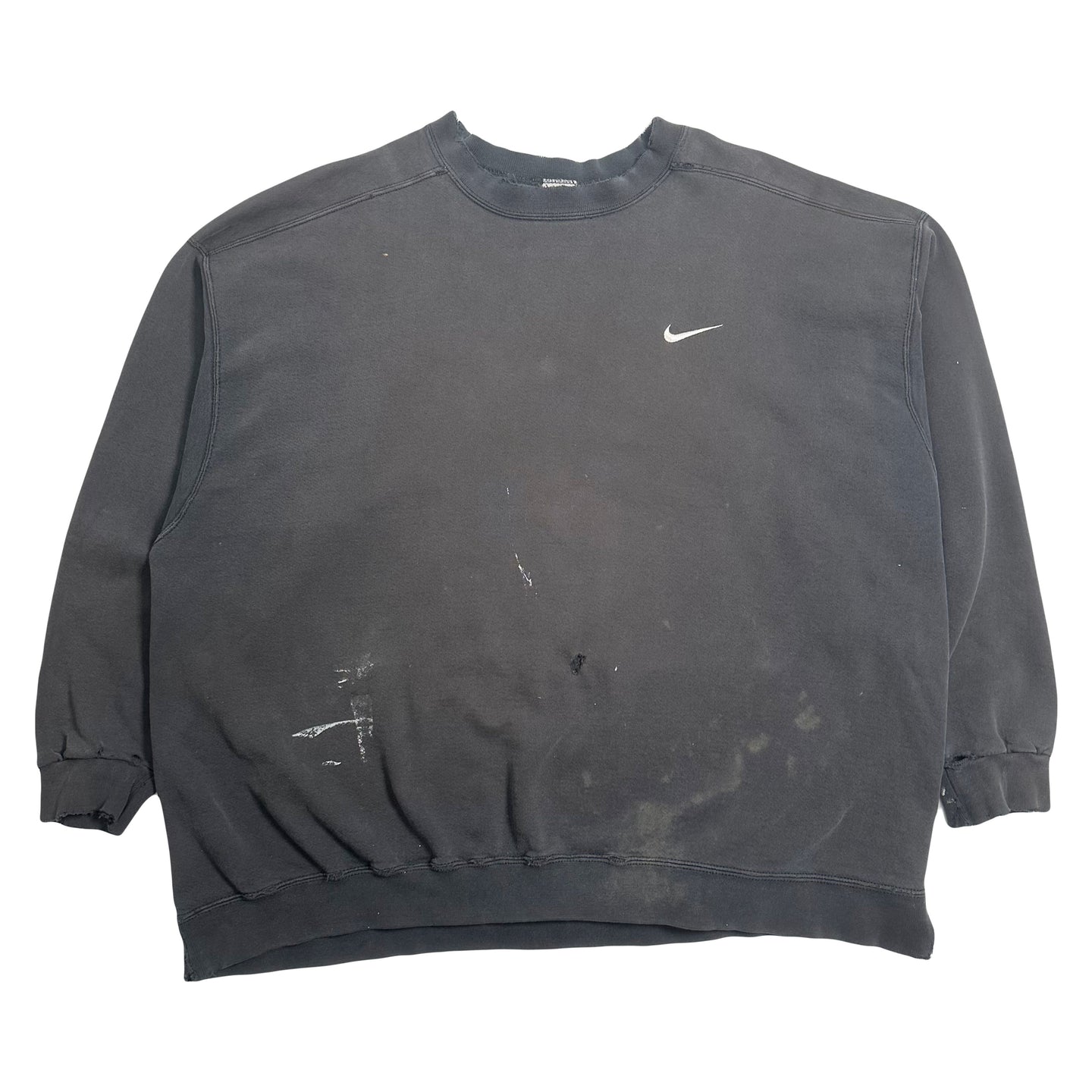 90s Nike Thrashed Mini Swoosh Crewneck XXXL