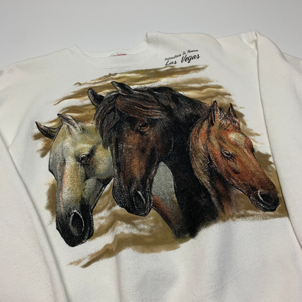 90s Horse Graphic Las Vegas Crewneck L