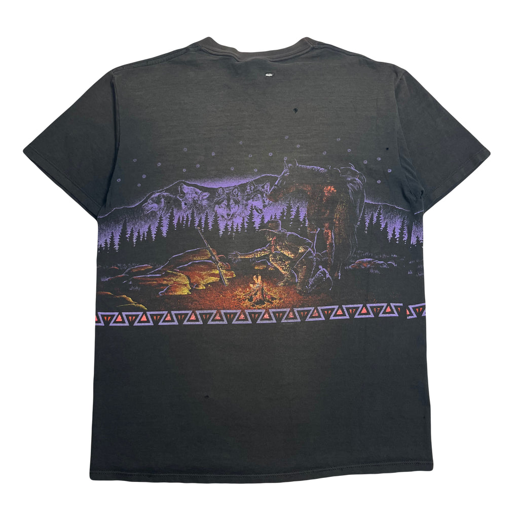 Vintage Campfire Cowboy Graphic Tee L