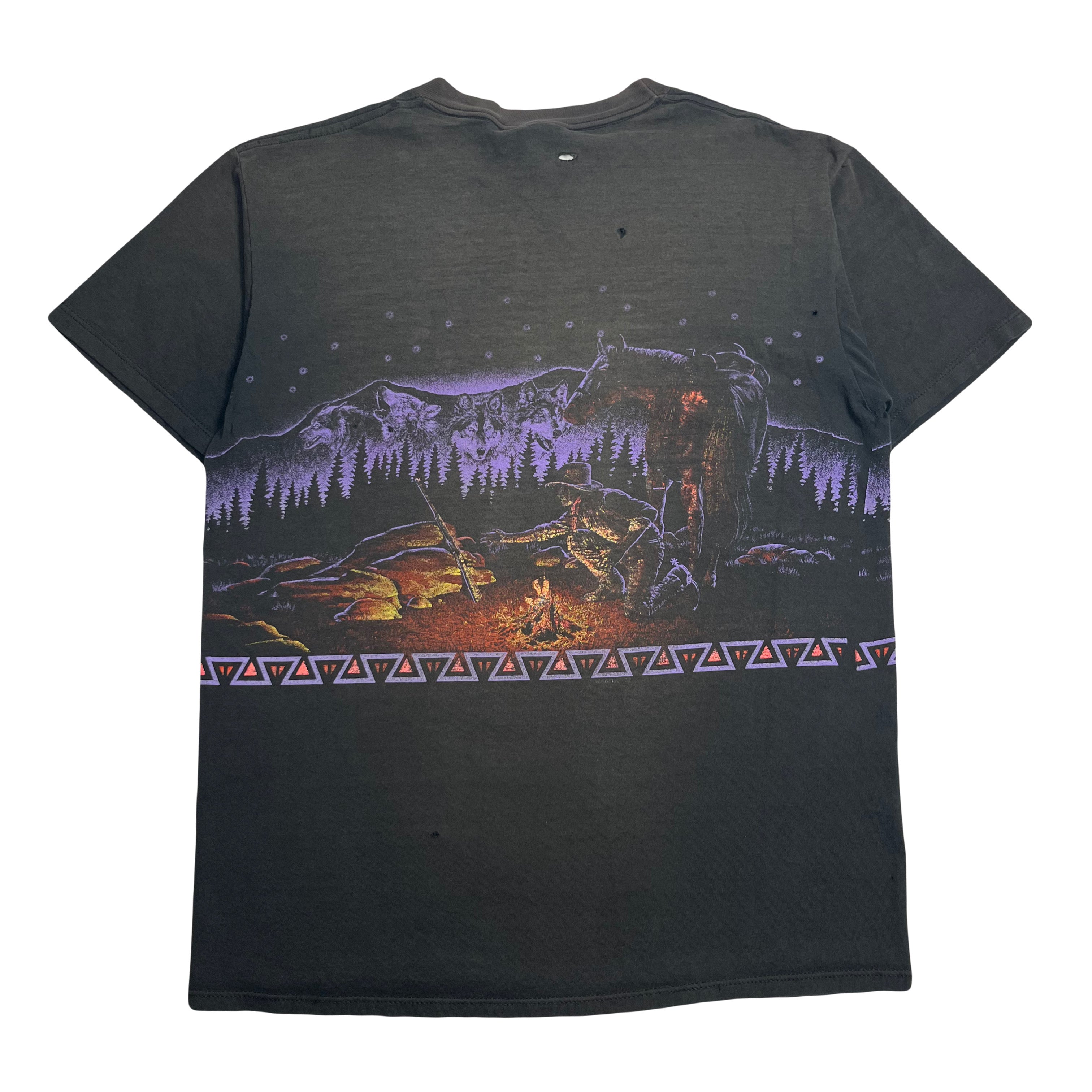 Vintage Campfire Cowboy Graphic Tee L