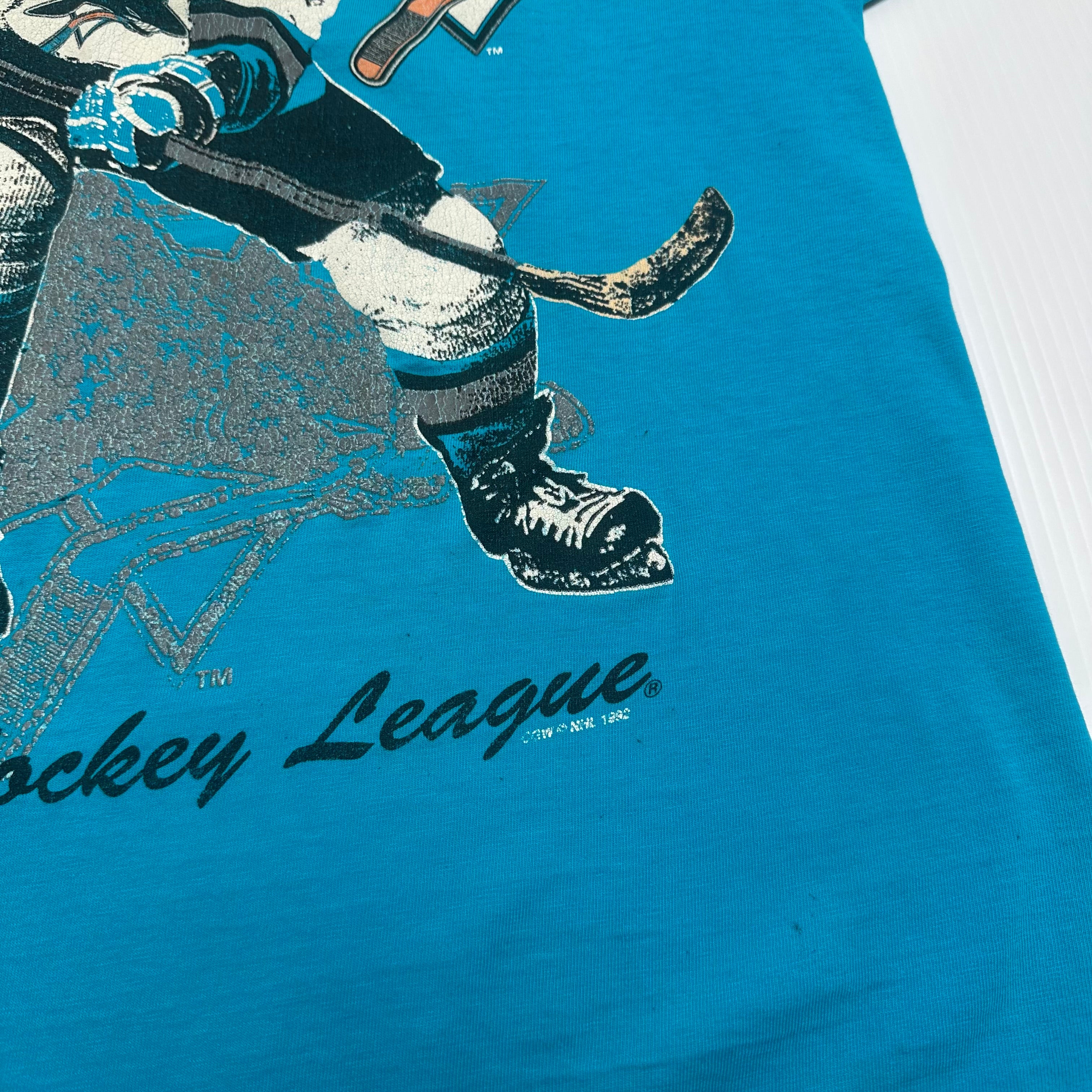 1992 San Jose Sharks NHL Distressed Tee L