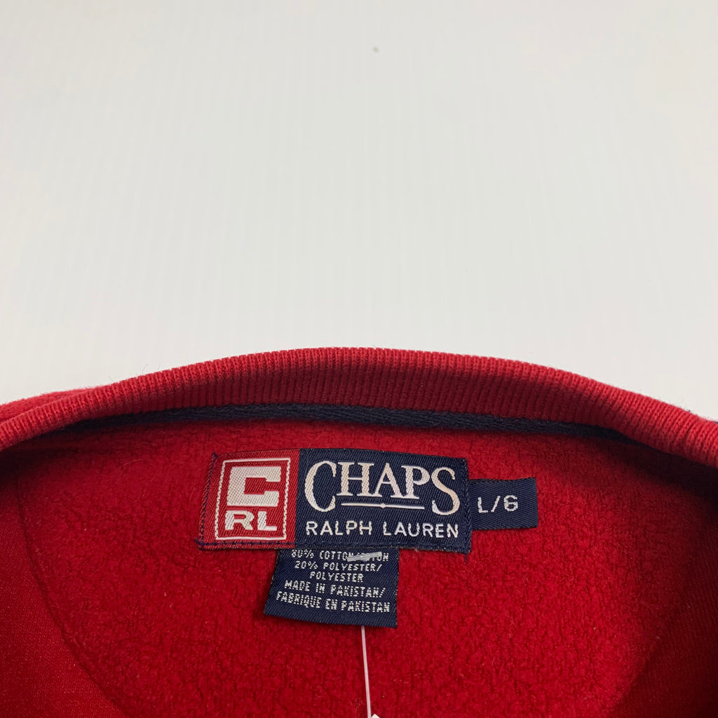 Y2K Chaps RL Red Fleece Crewneck L