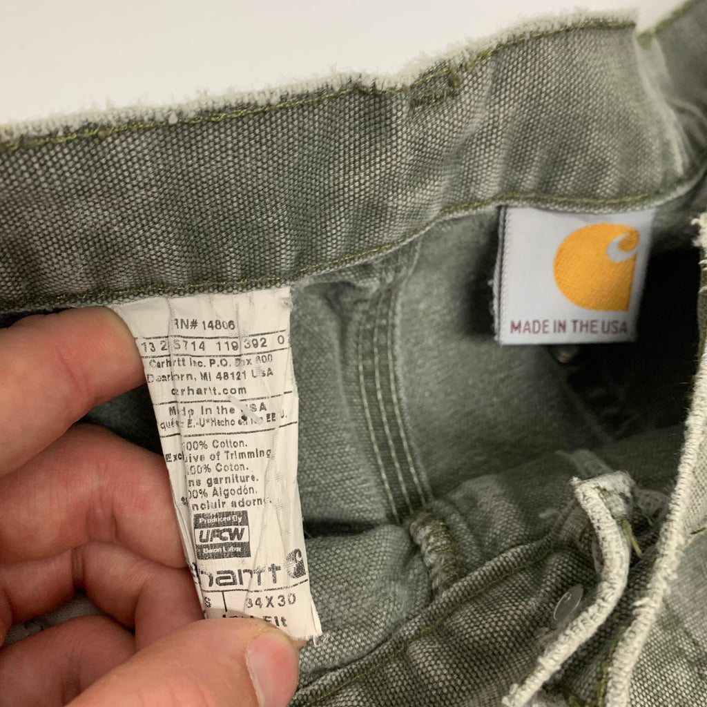 Carhartt Olive Double Knee Denim 34x30 0613