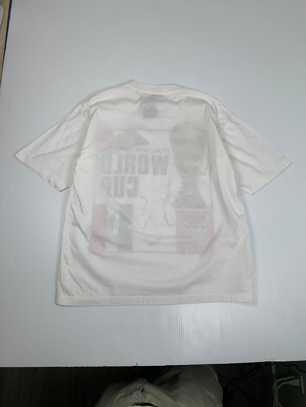 Vintage Adidas World Cup Italia 90 Trophy Tee L