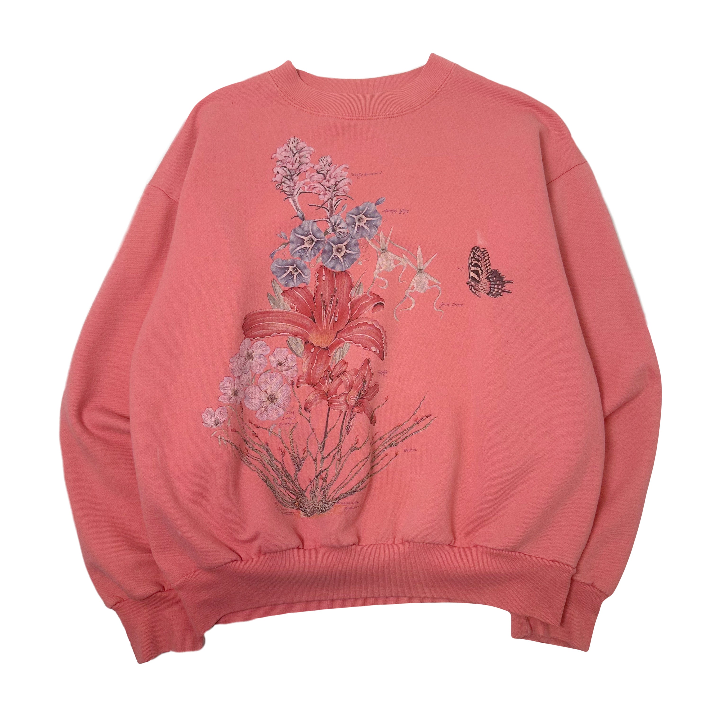 Vintage Harlequin Nature Flowers Art Crewneck M