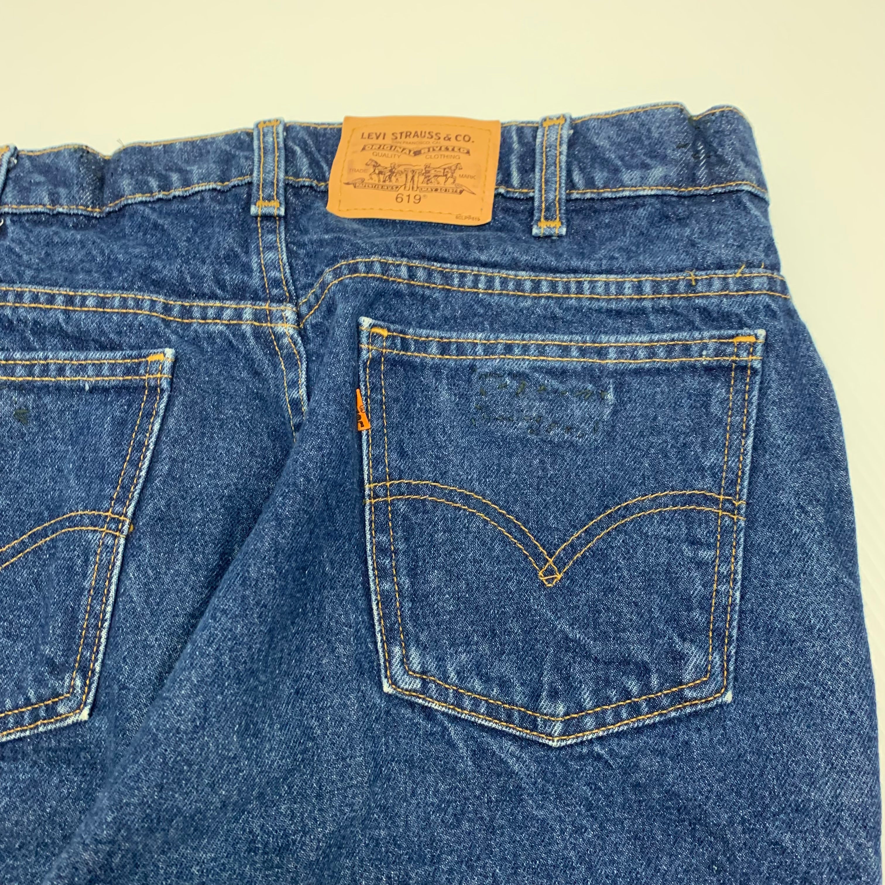 Vintage Dark Wash Levi’s Orange Tabs 619 35x33