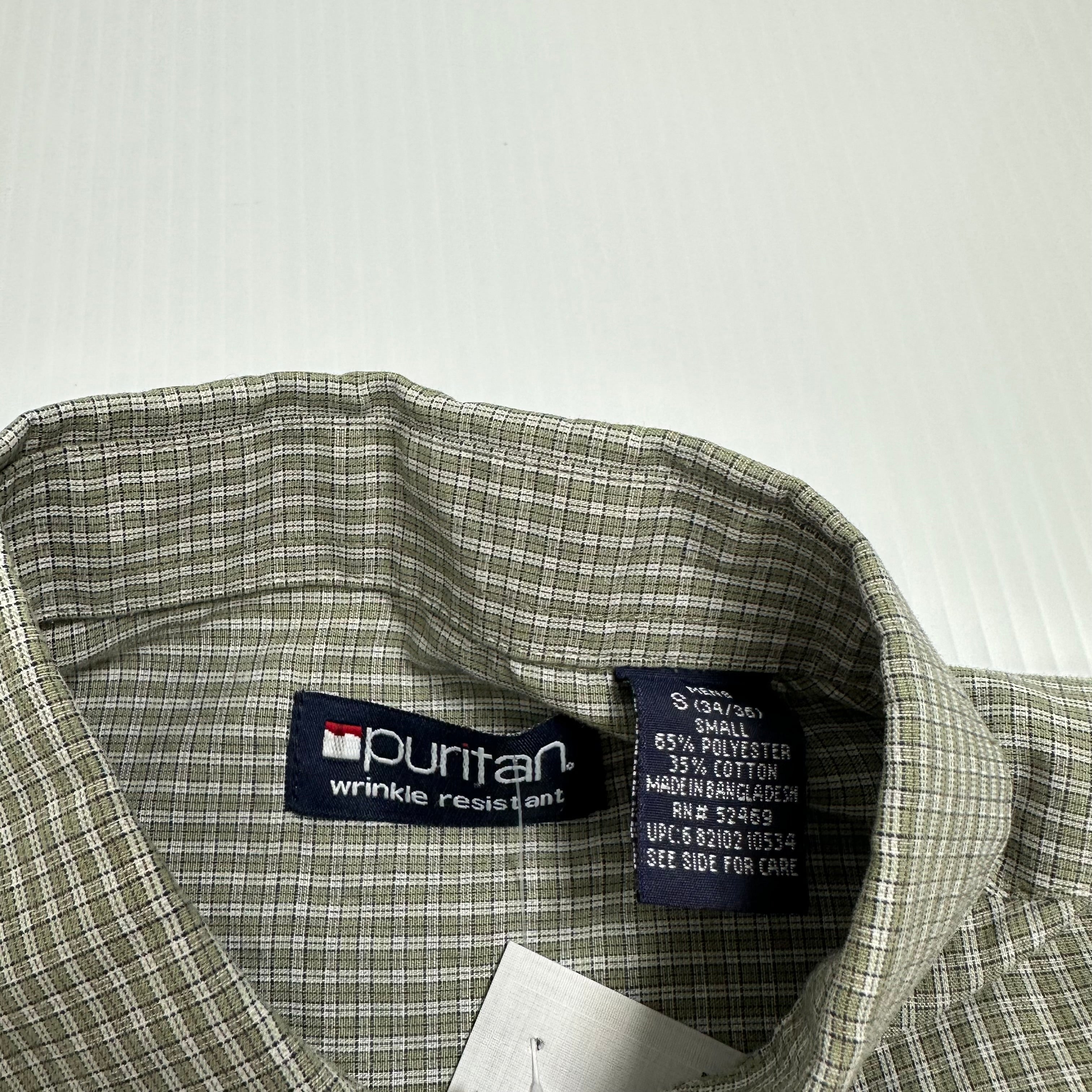 Puritan Plaid Short Sleeve Button Up Shirt S