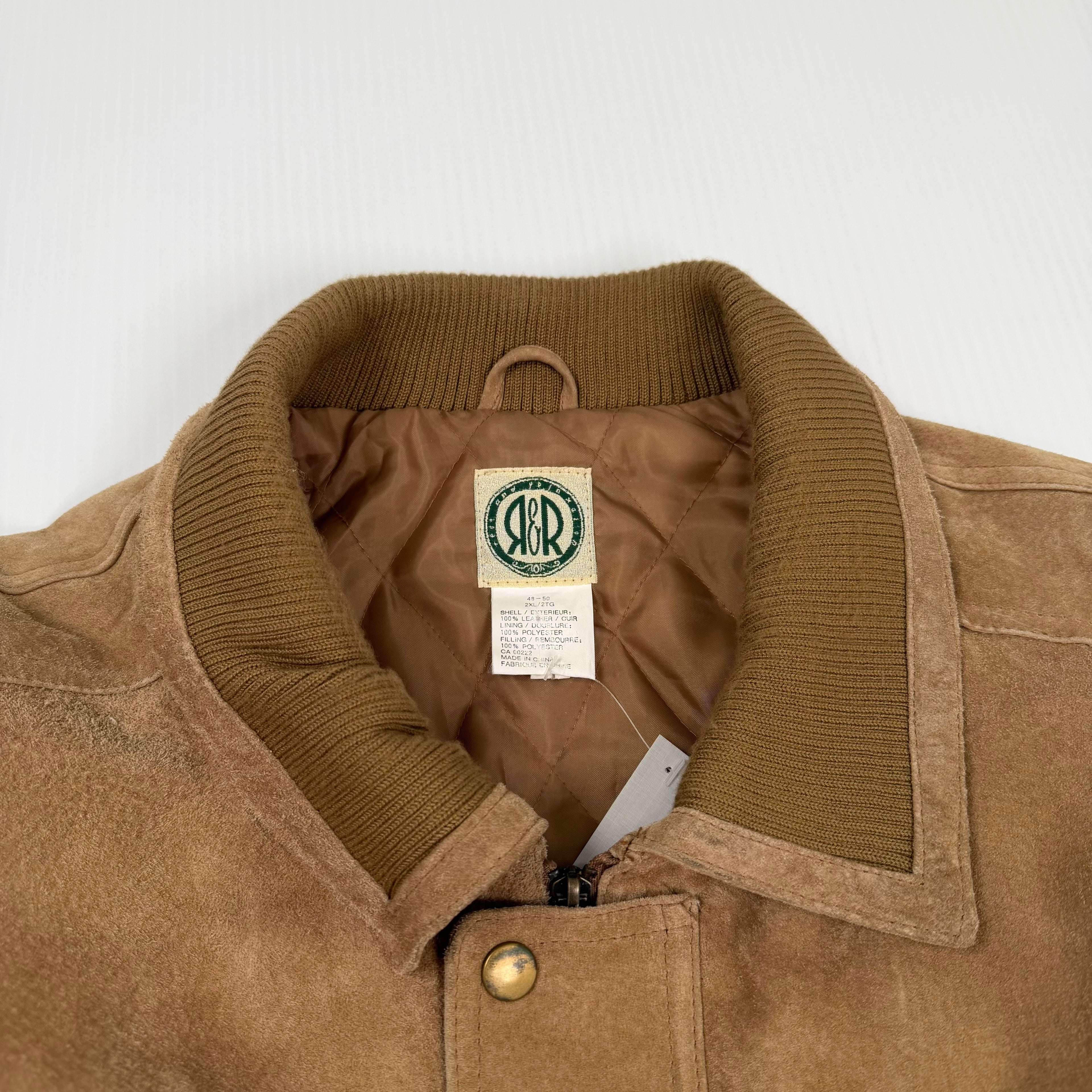 Vintage R&R Suede Leather Bomber Jacket XXL