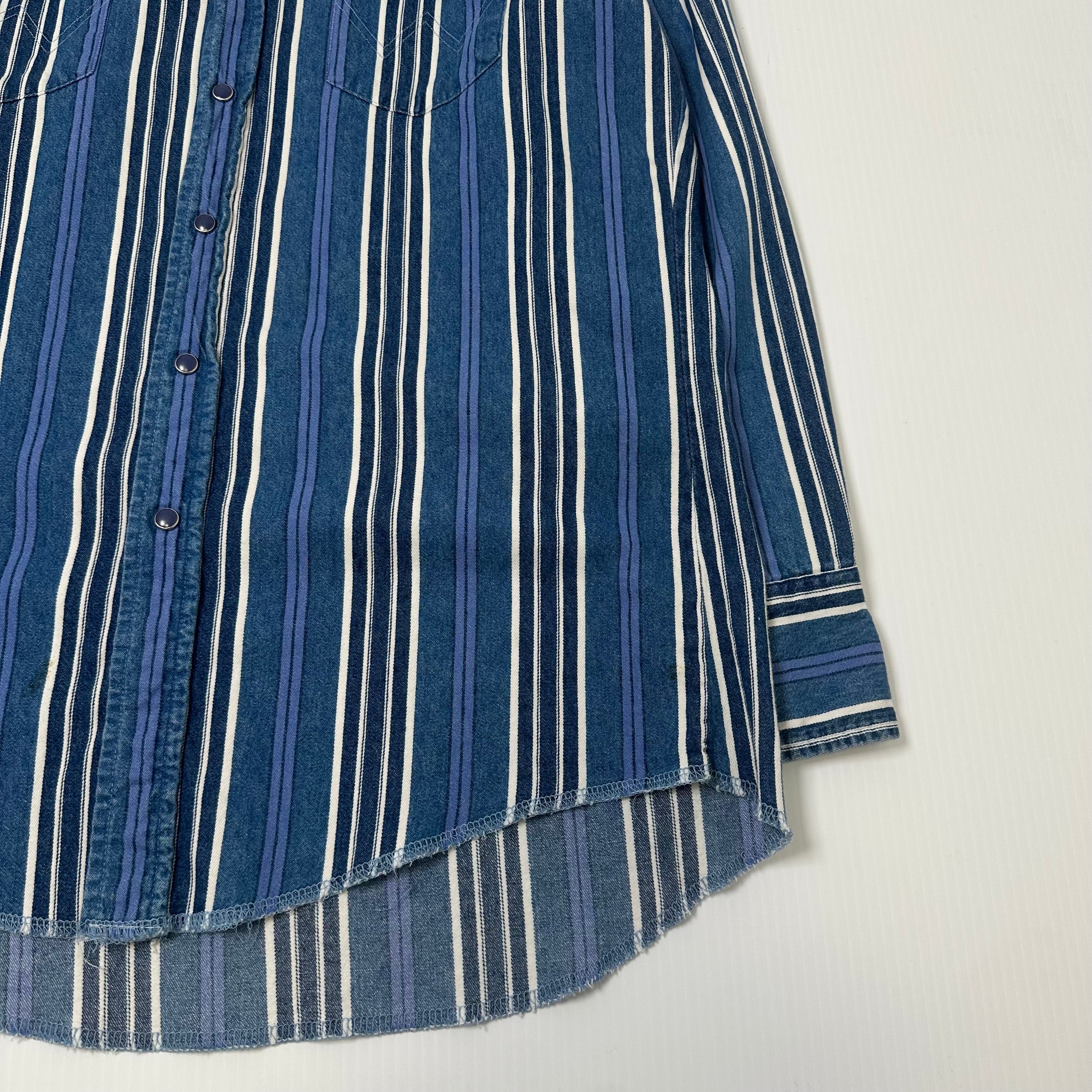Vintage Wrangler Multi Stripe Button Up Shirt M
