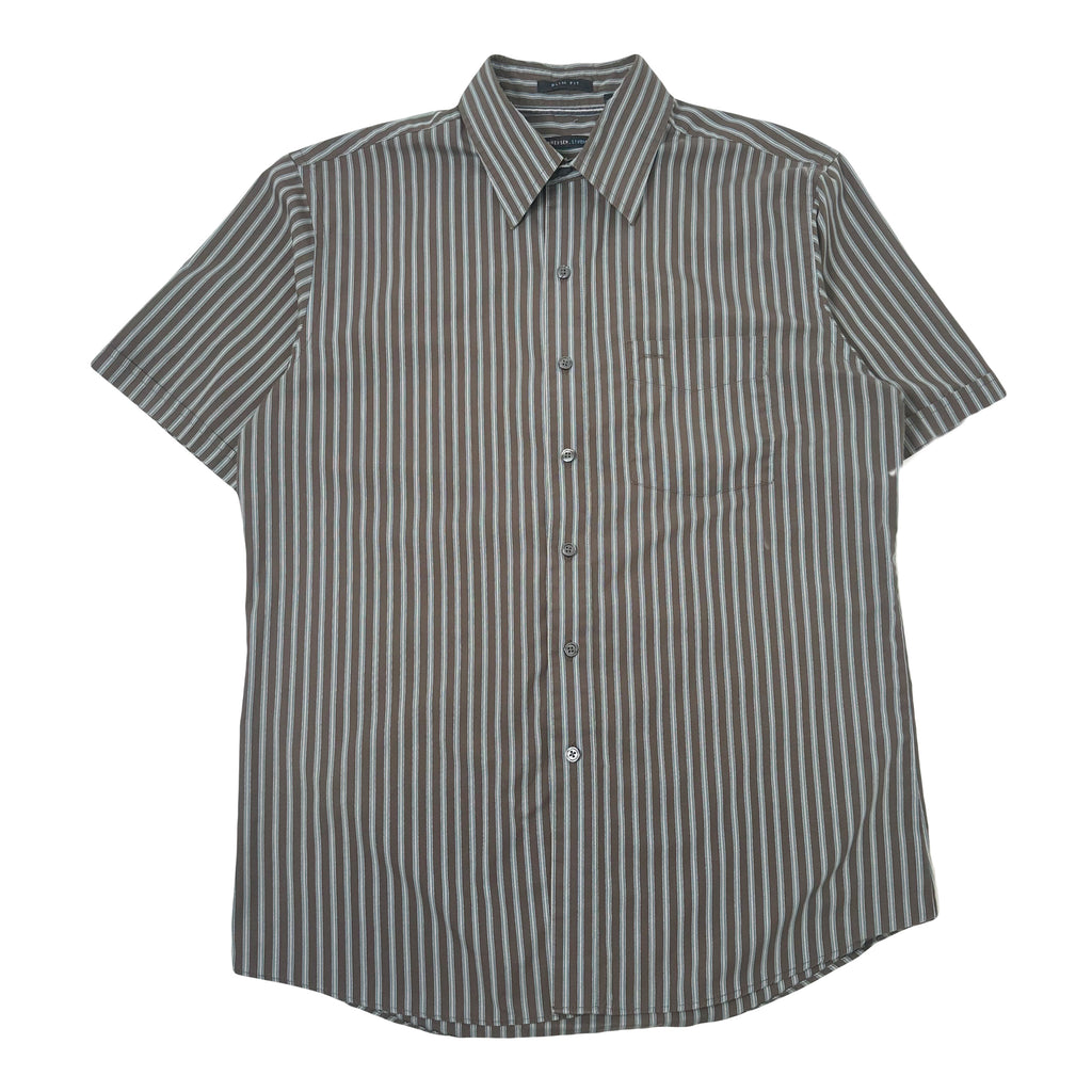 Van Heusen Studio Striped Short Sleeve Button Up Shirt M