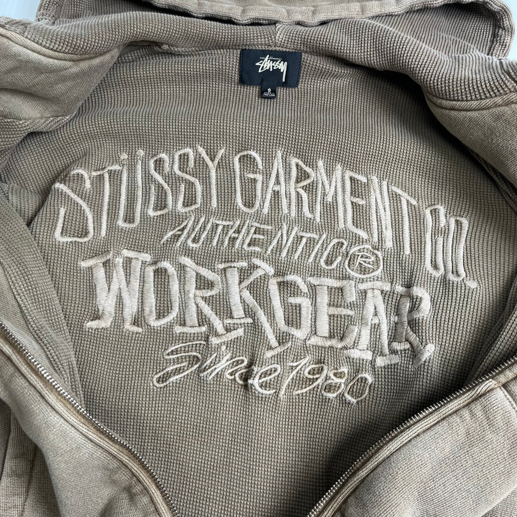 Stussy Garment Co. Waffle Lined Zip Hoodie S