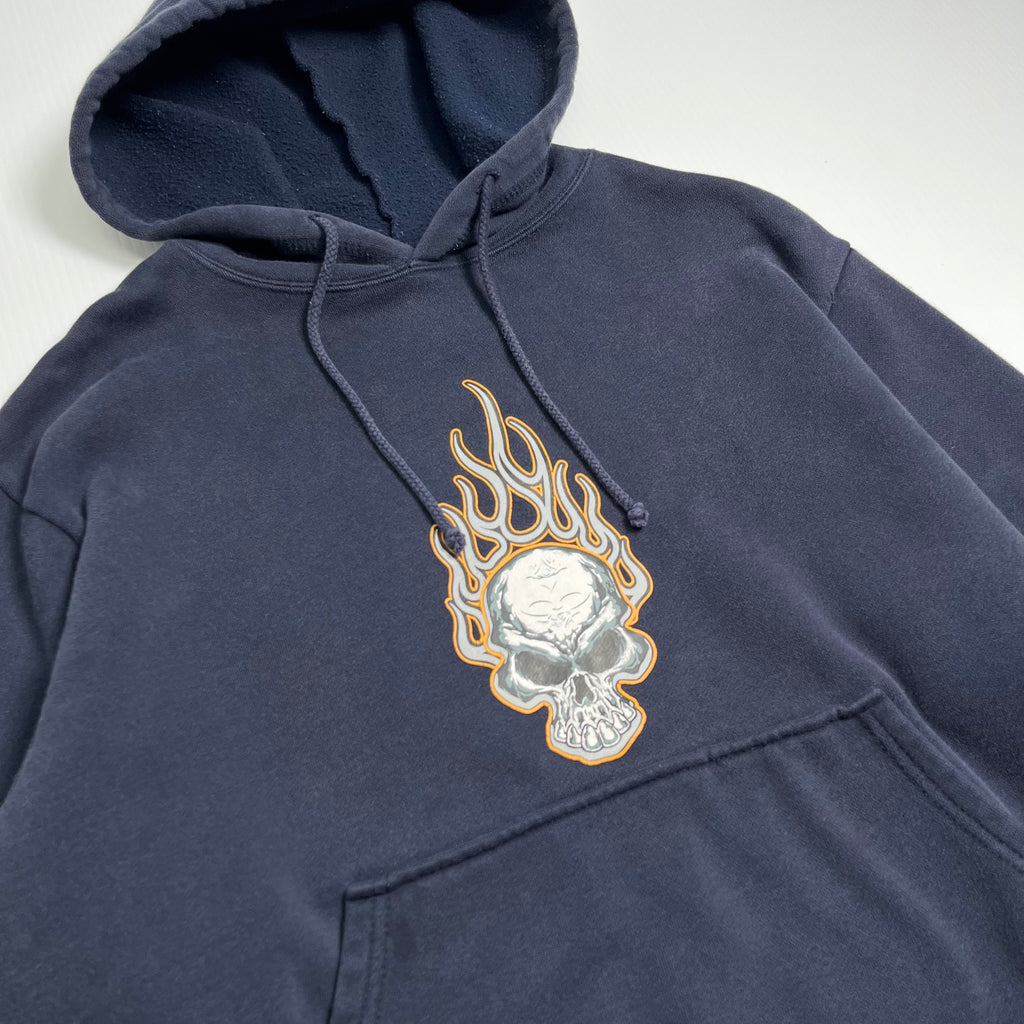Vintage Brody Skull On Fire Hoodie S