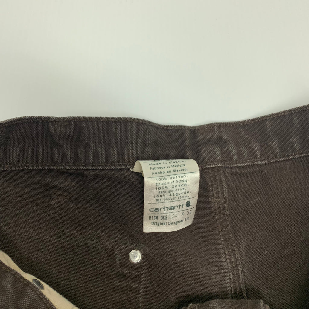 Carhartt Brown Double Knee Denim 34x32 0196