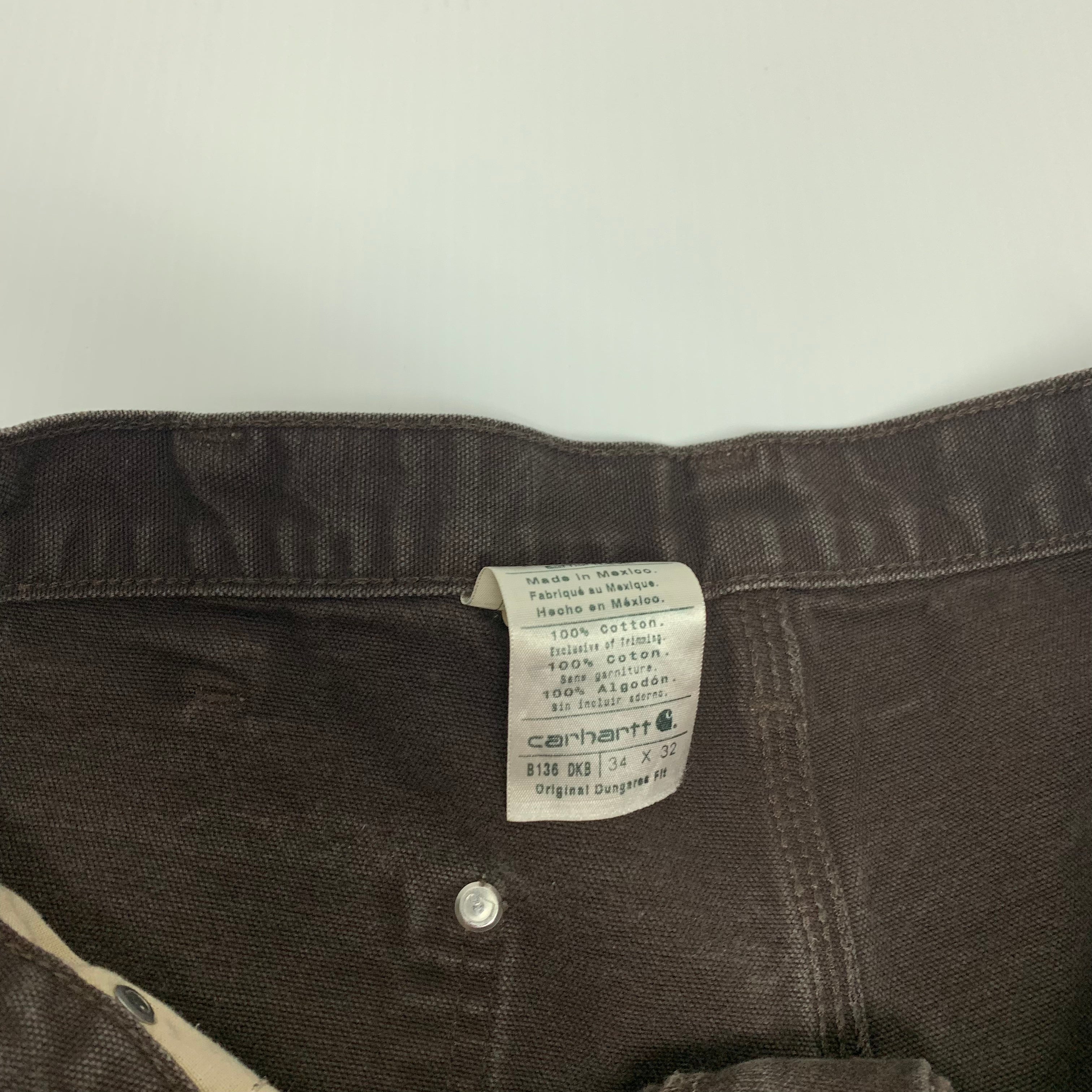 Carhartt Brown Double Knee Denim 34x32 0196