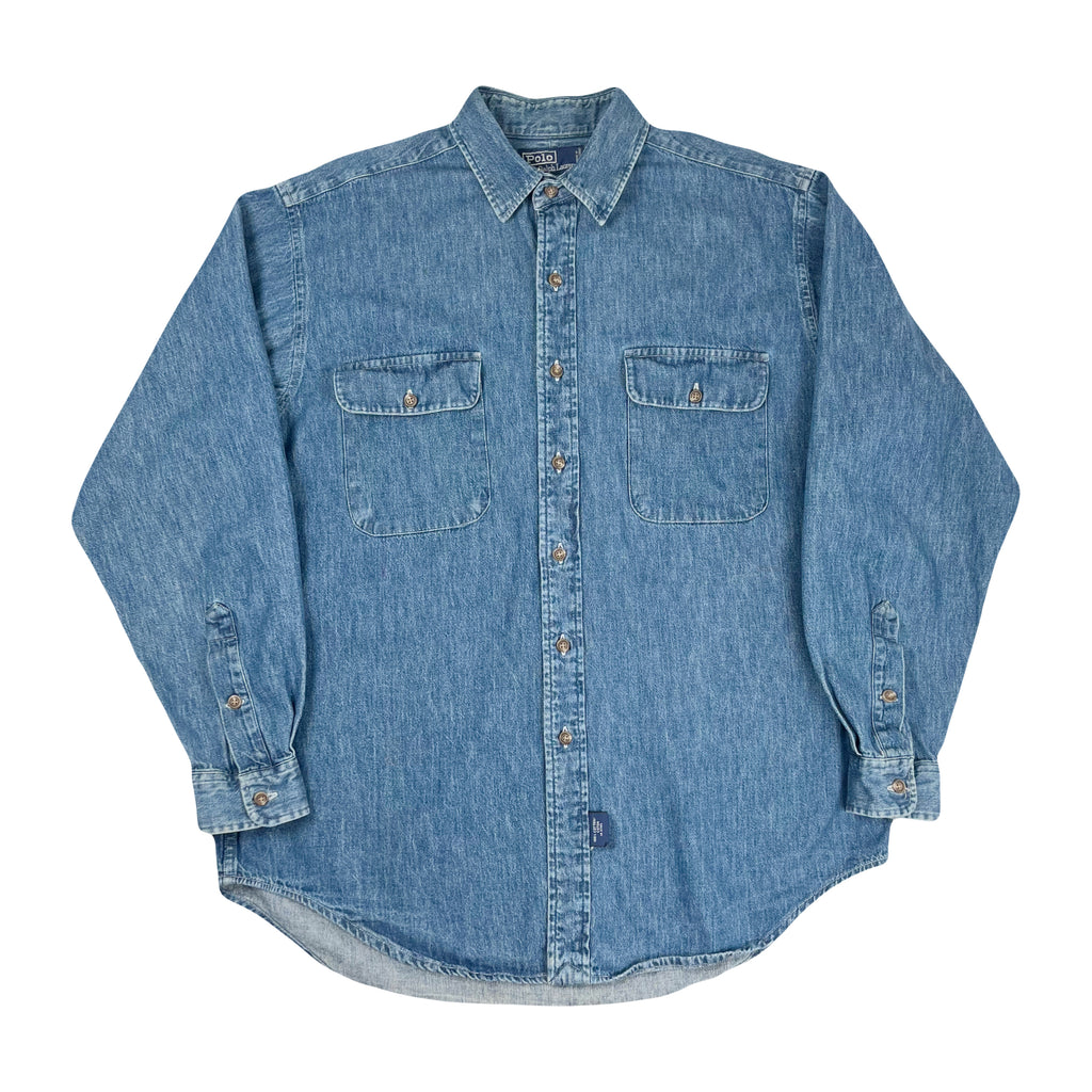 Vintage Polo Ralph Lauren Denim Button Up Shirt L