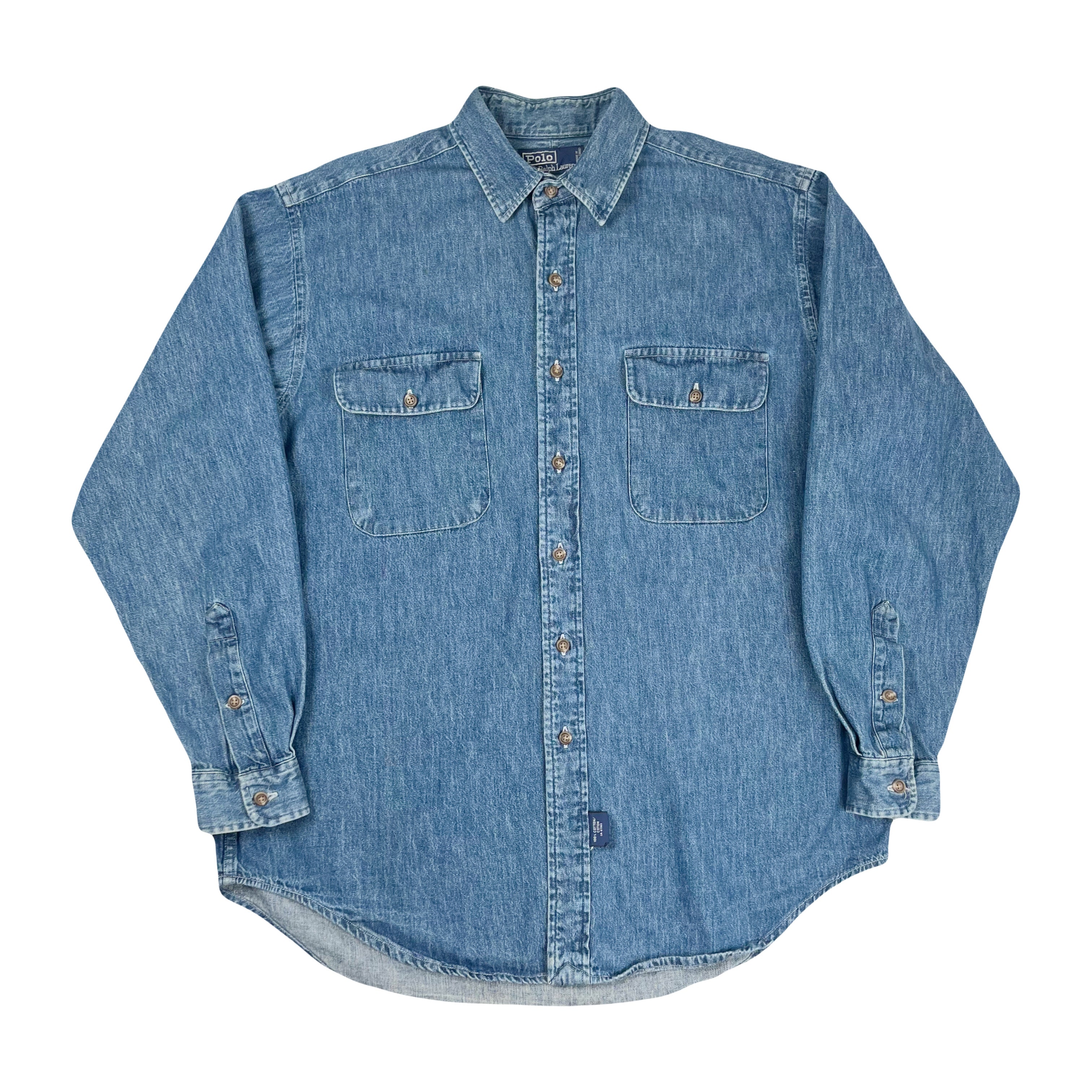 Vintage Polo Ralph Lauren Denim Button Up Shirt L