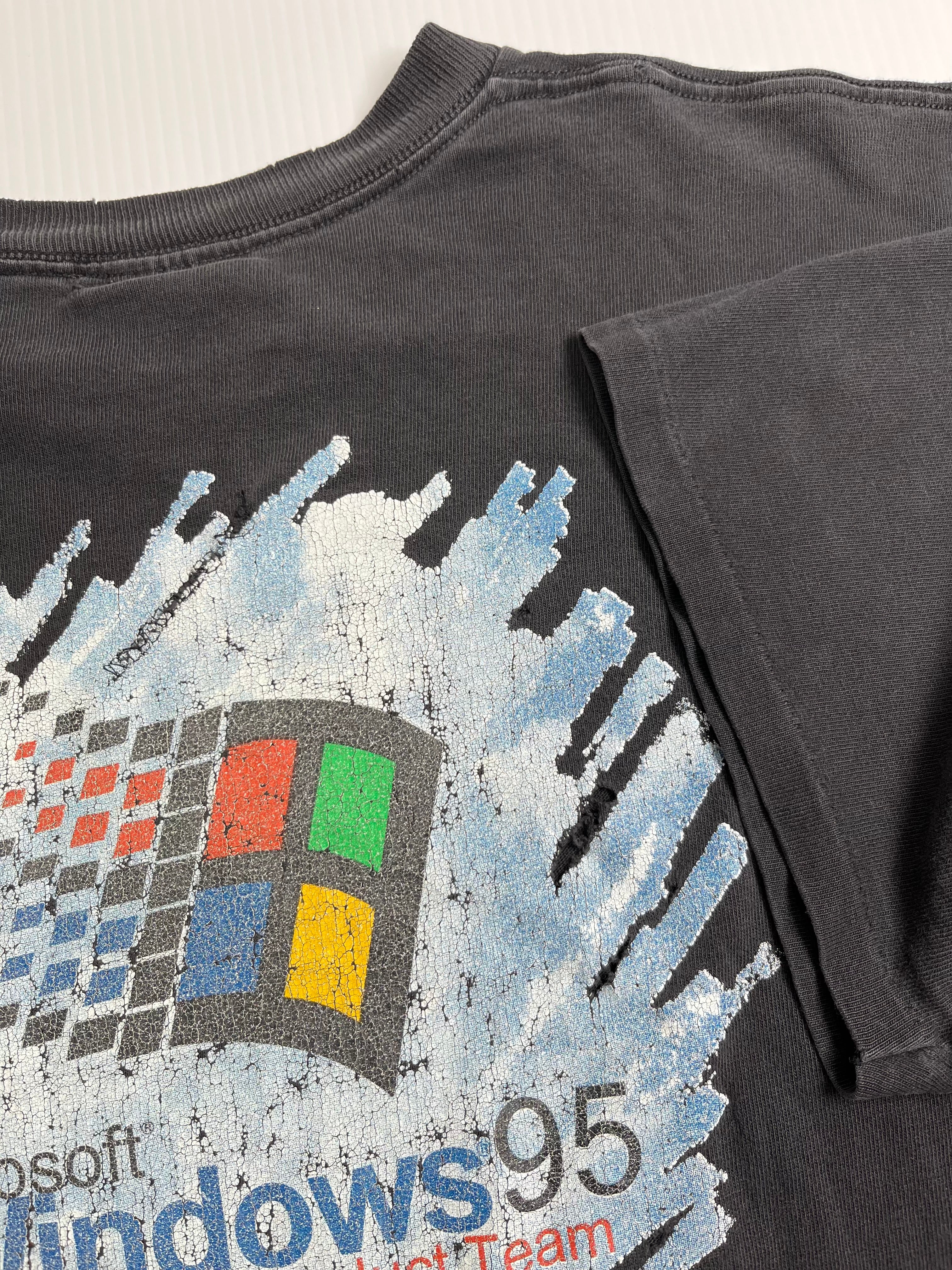 Vintage Microsoft Windows 95 Distressed Tee XXL