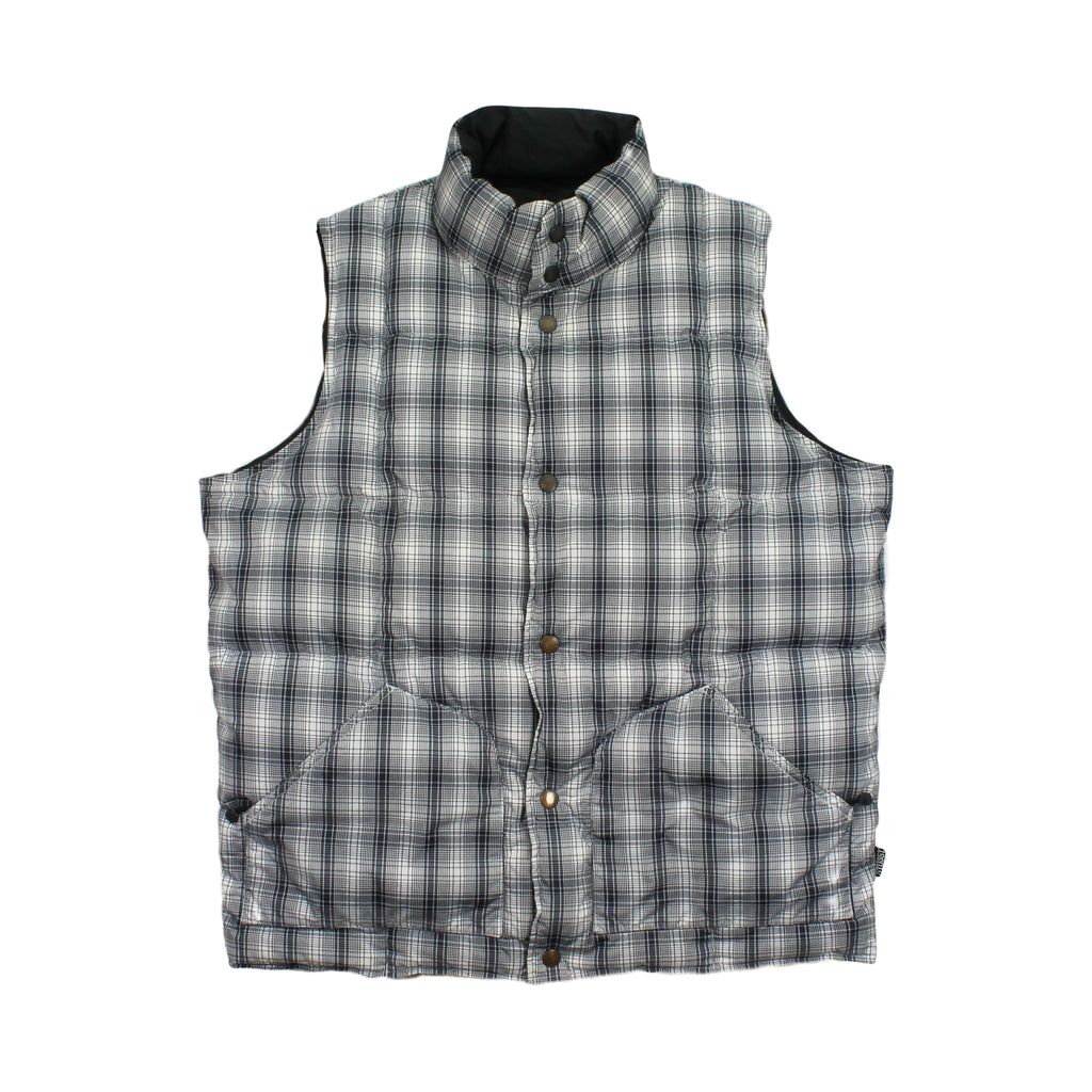 2000s Stussy Reversible Plaid Puffer Vest M