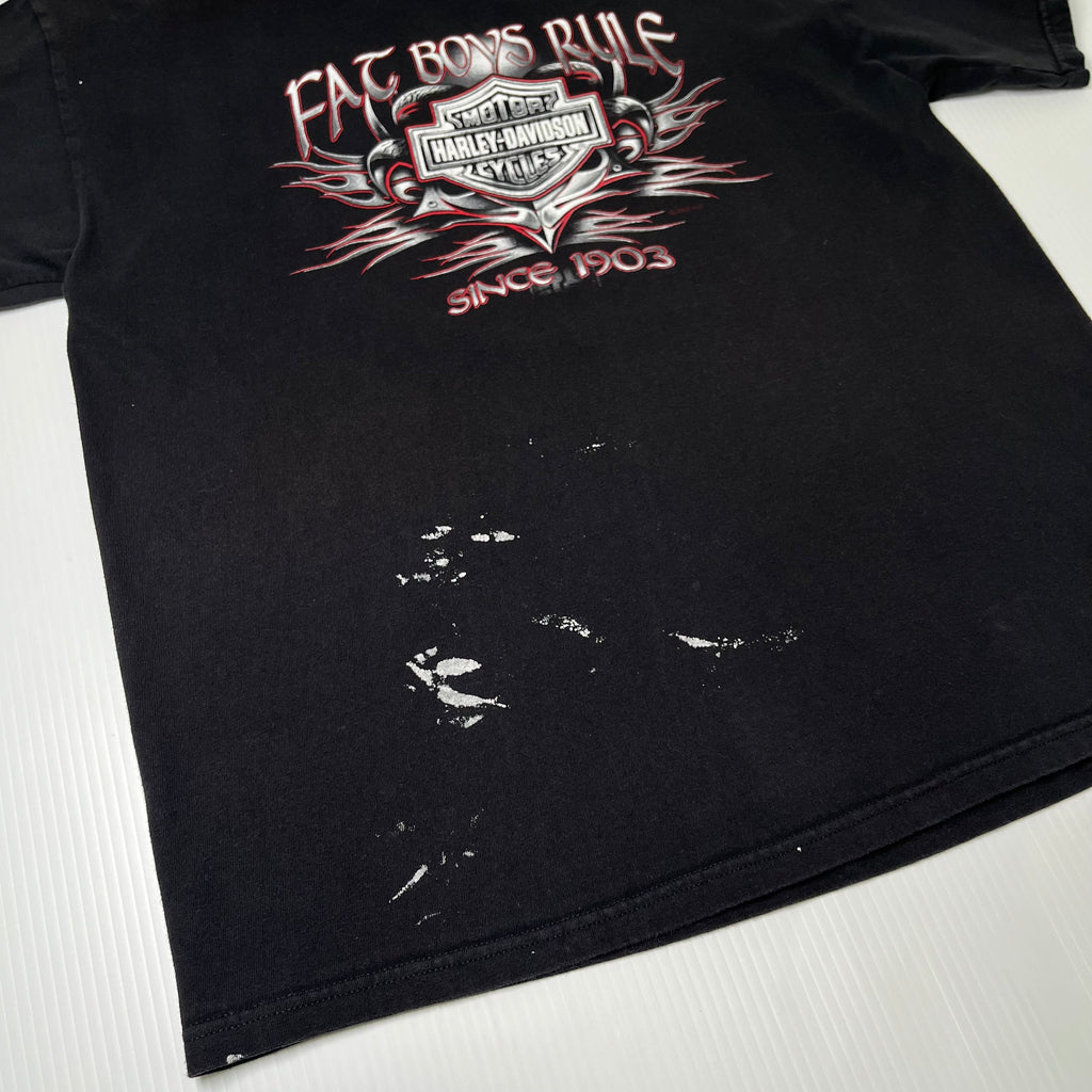 Harley Davidson Fat Boys Rule Red Deer Alberta Tee L