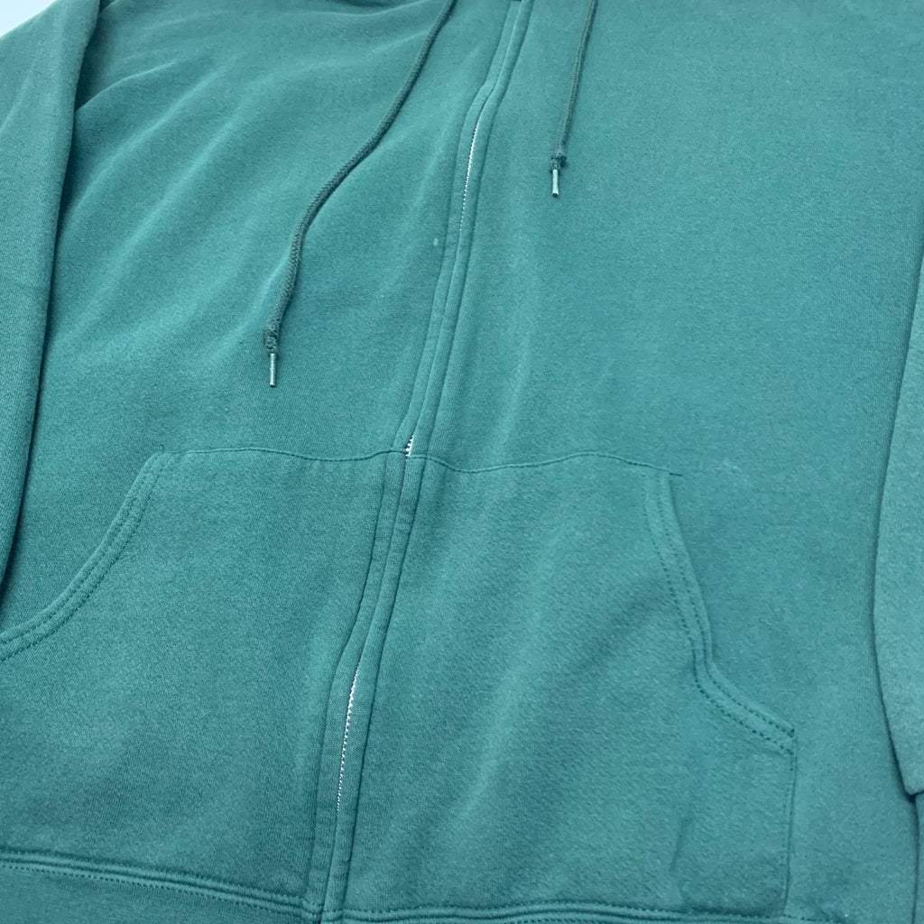 90s Blank Green Zip Up Hoodie XL