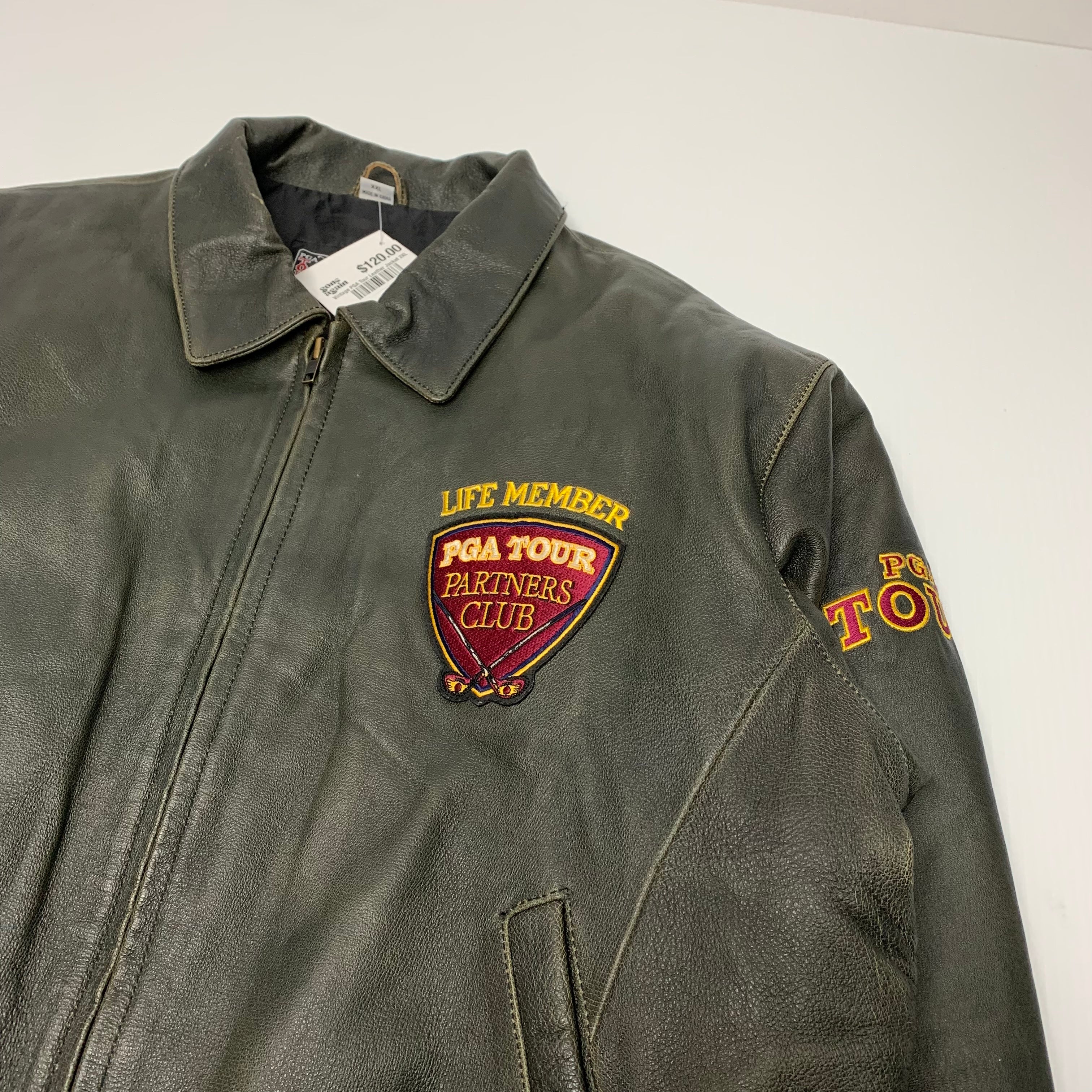 Vintage PGA Tour Leather Jacket XXL