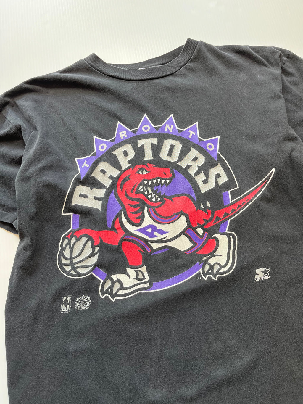 90s Starter Toronto Raptors Big Logo Tee L