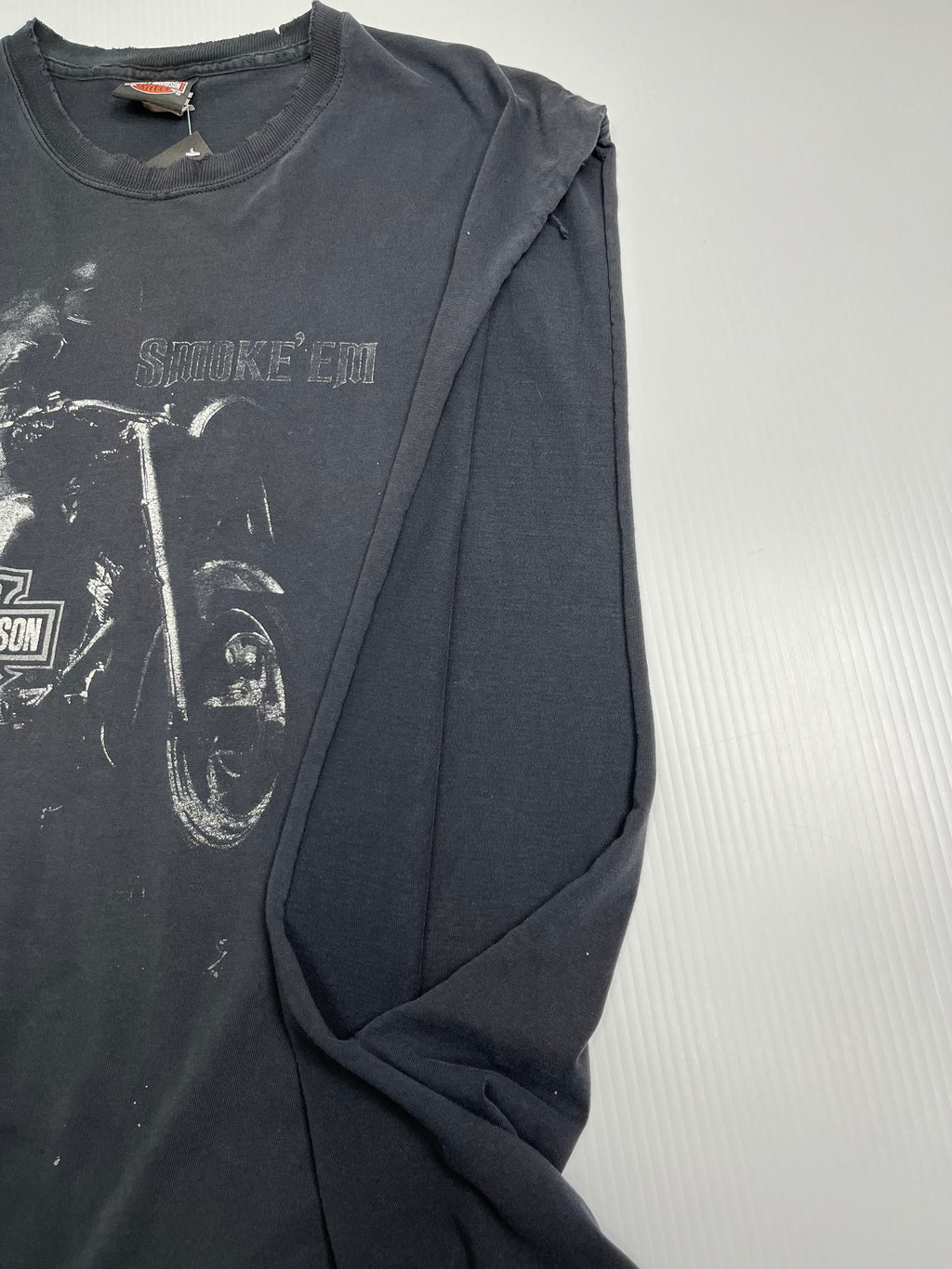 Vintage Harley Davidson Smoke Em Cut Off Tee L