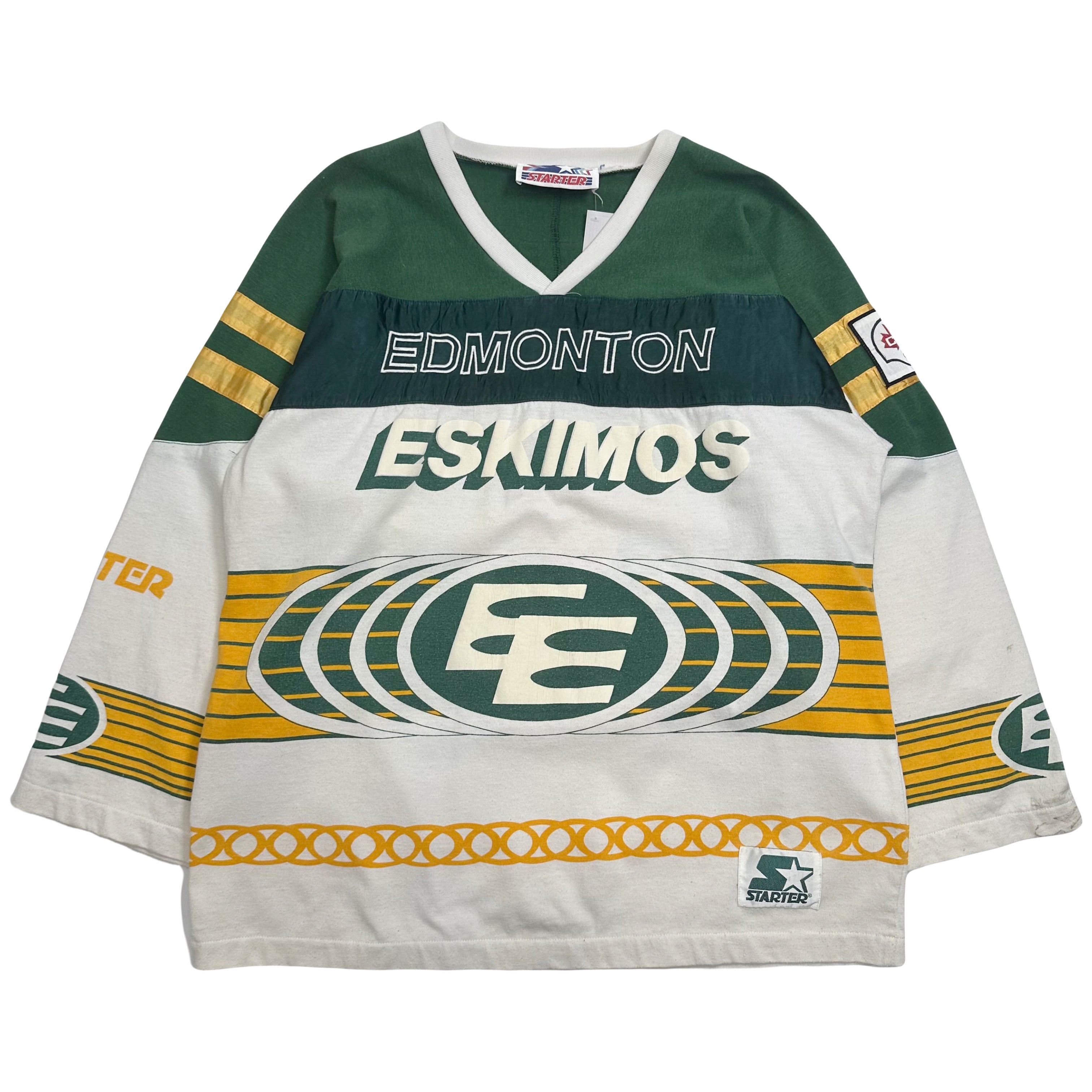 80s Starter Edmonton Eskimos AOP Cotton Jersey XL