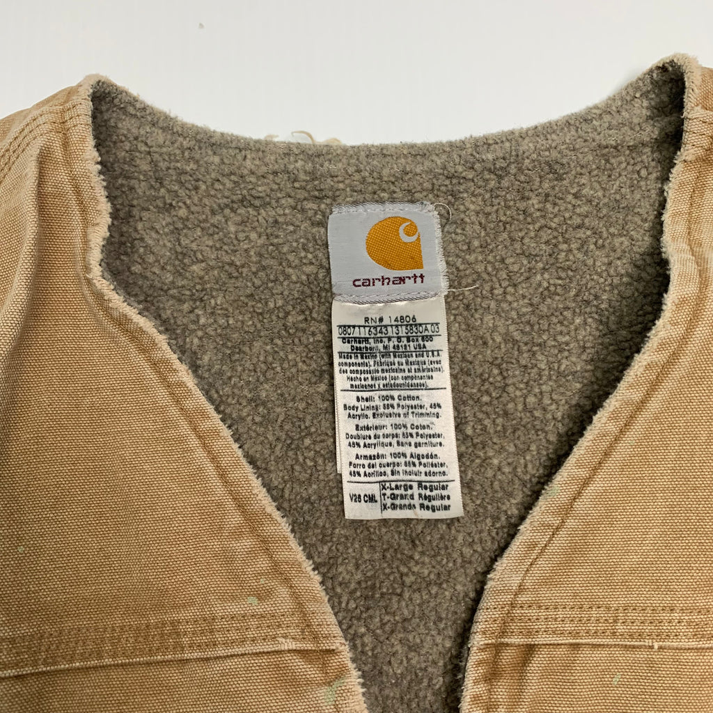 Carhartt Beige Sherpa Lined Vest XL