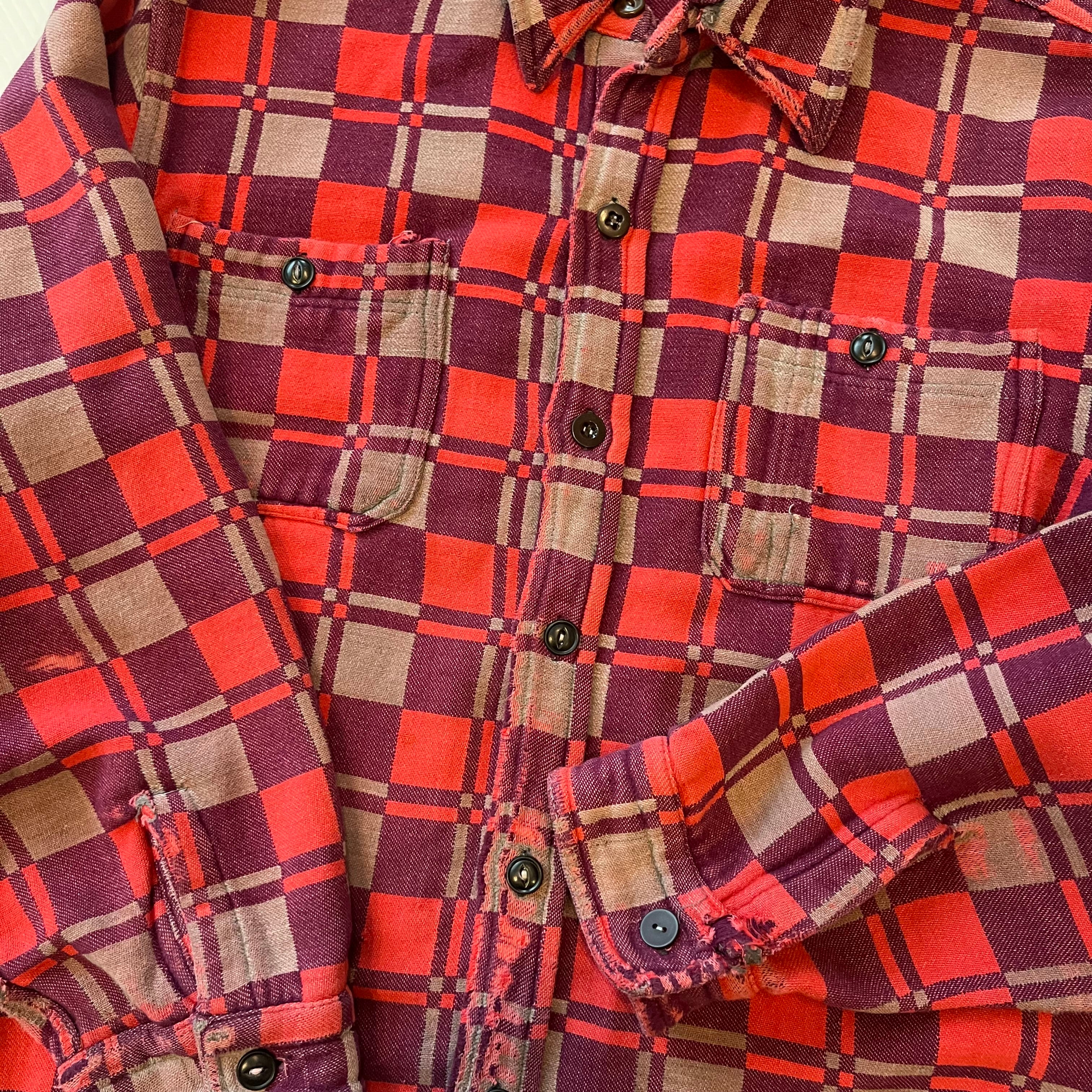 Vintage Champion Mackinaw Plaid Flannel Shirt L