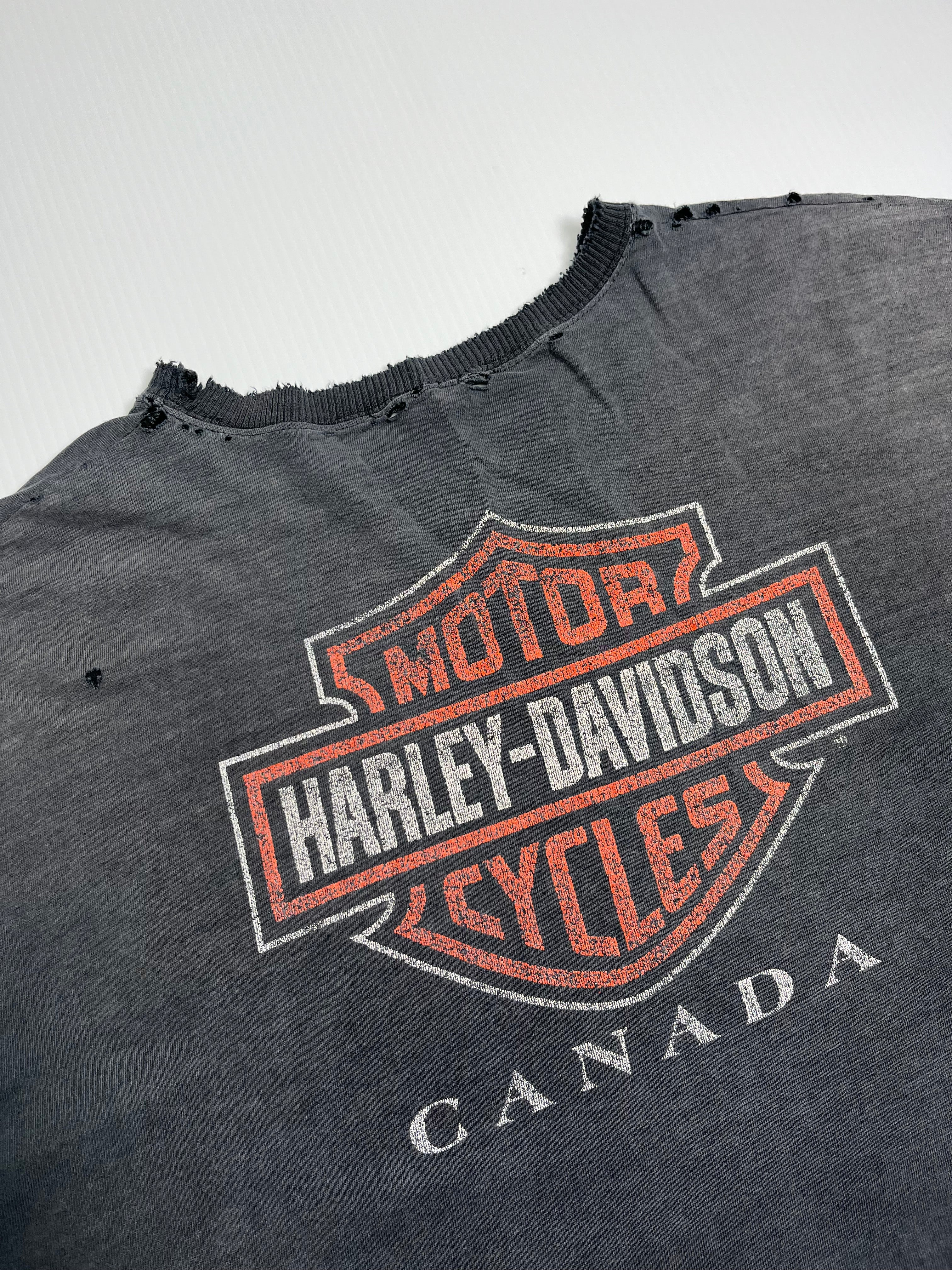 Vintage Harley Davidson Distressed Canada Tee XXL