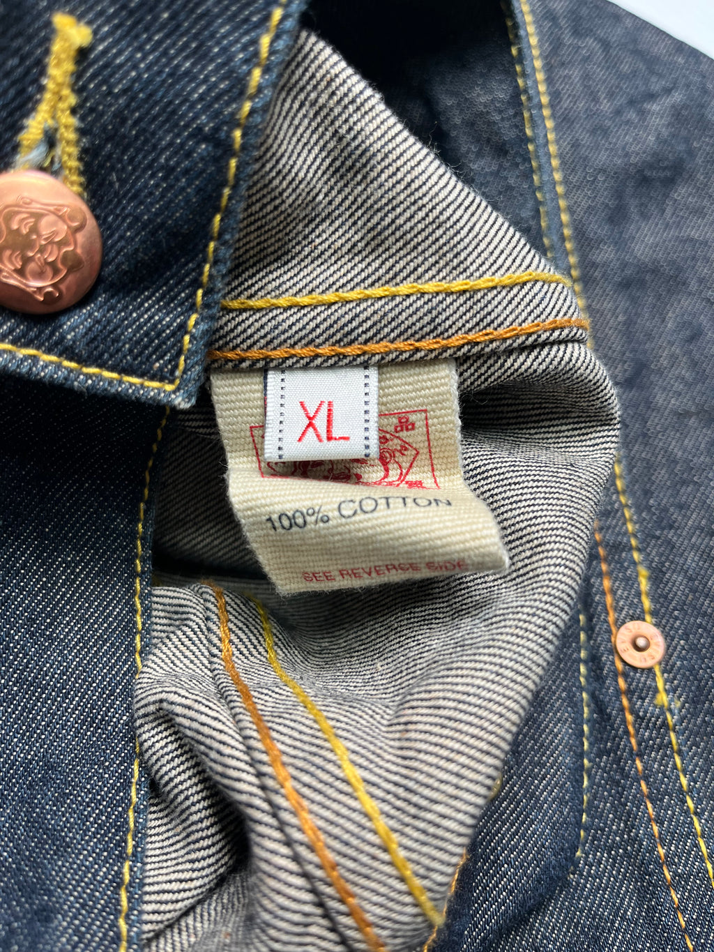 Evisu Maniacs Dark Wash Denim Jacket Women's XL