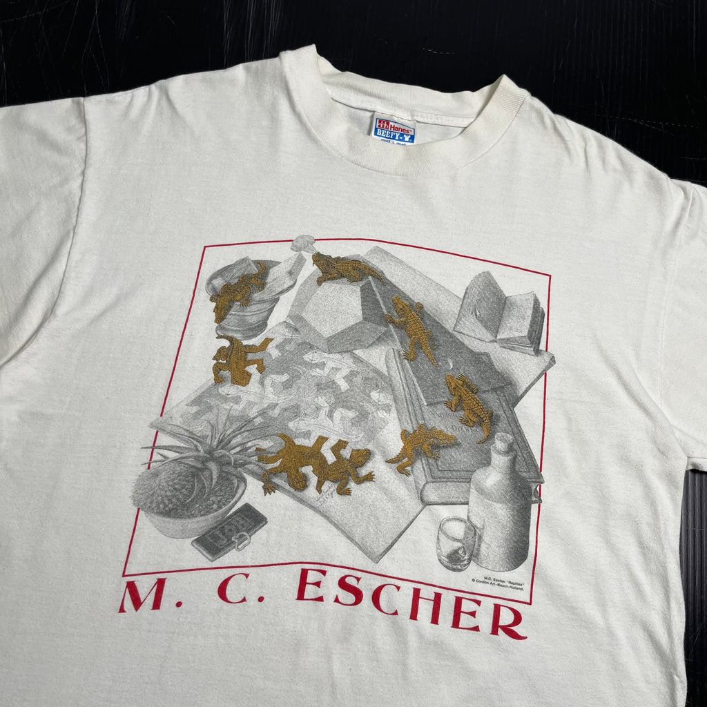 90s M.C. Escher Reptiles Tee L