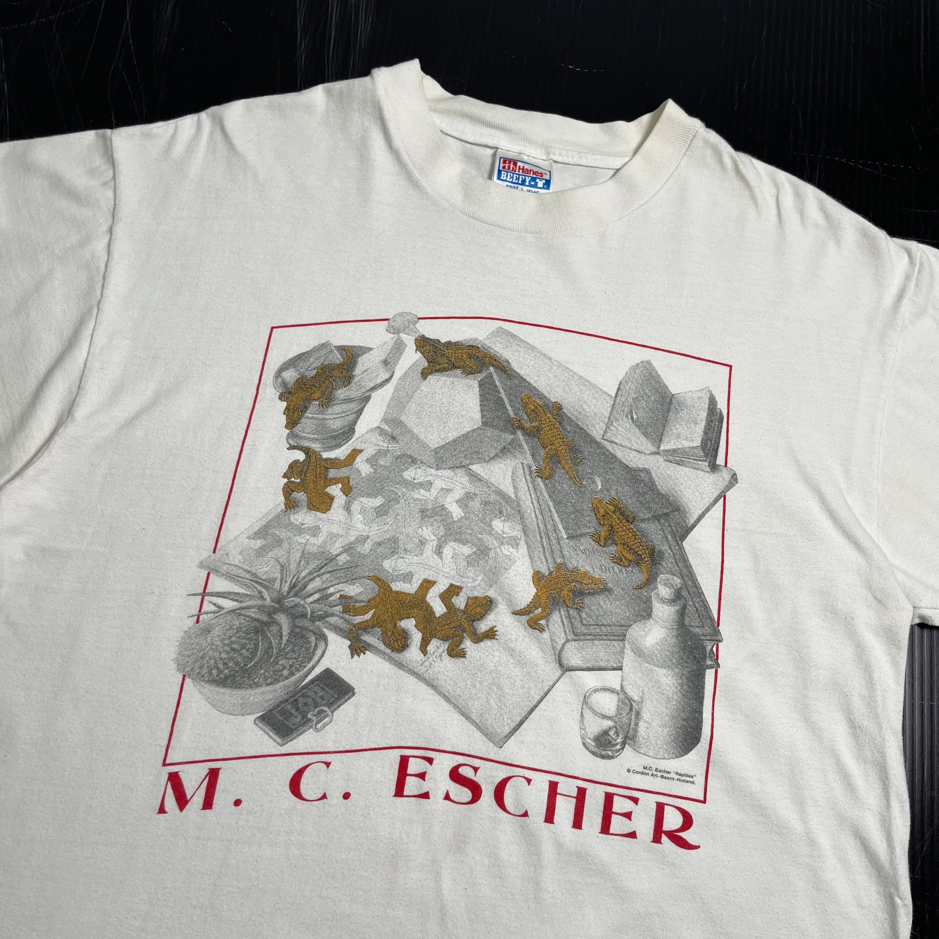 90s M.C. Escher Reptiles Tee L