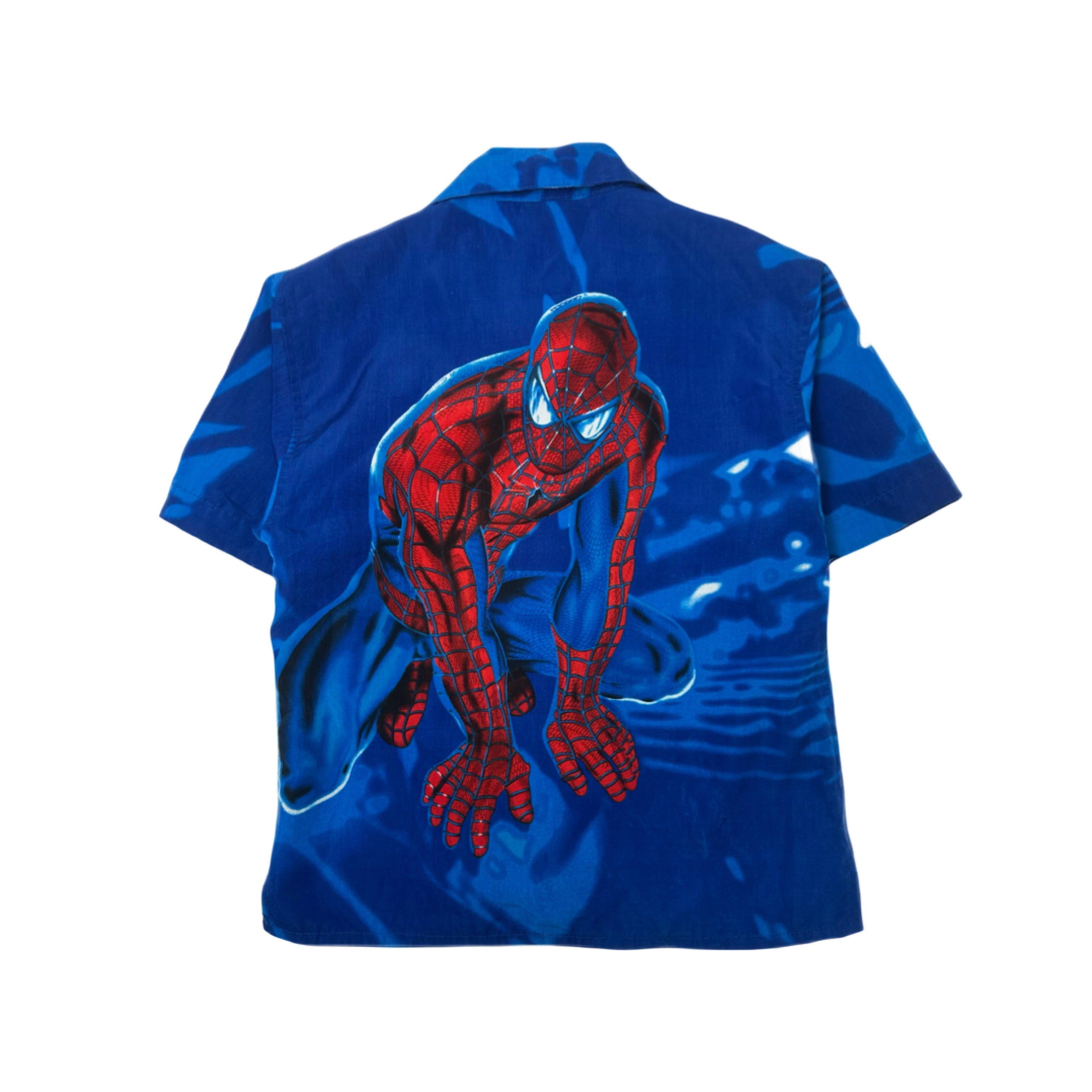 2002 Marvel Spider-Man Button Up Shirt Youth M