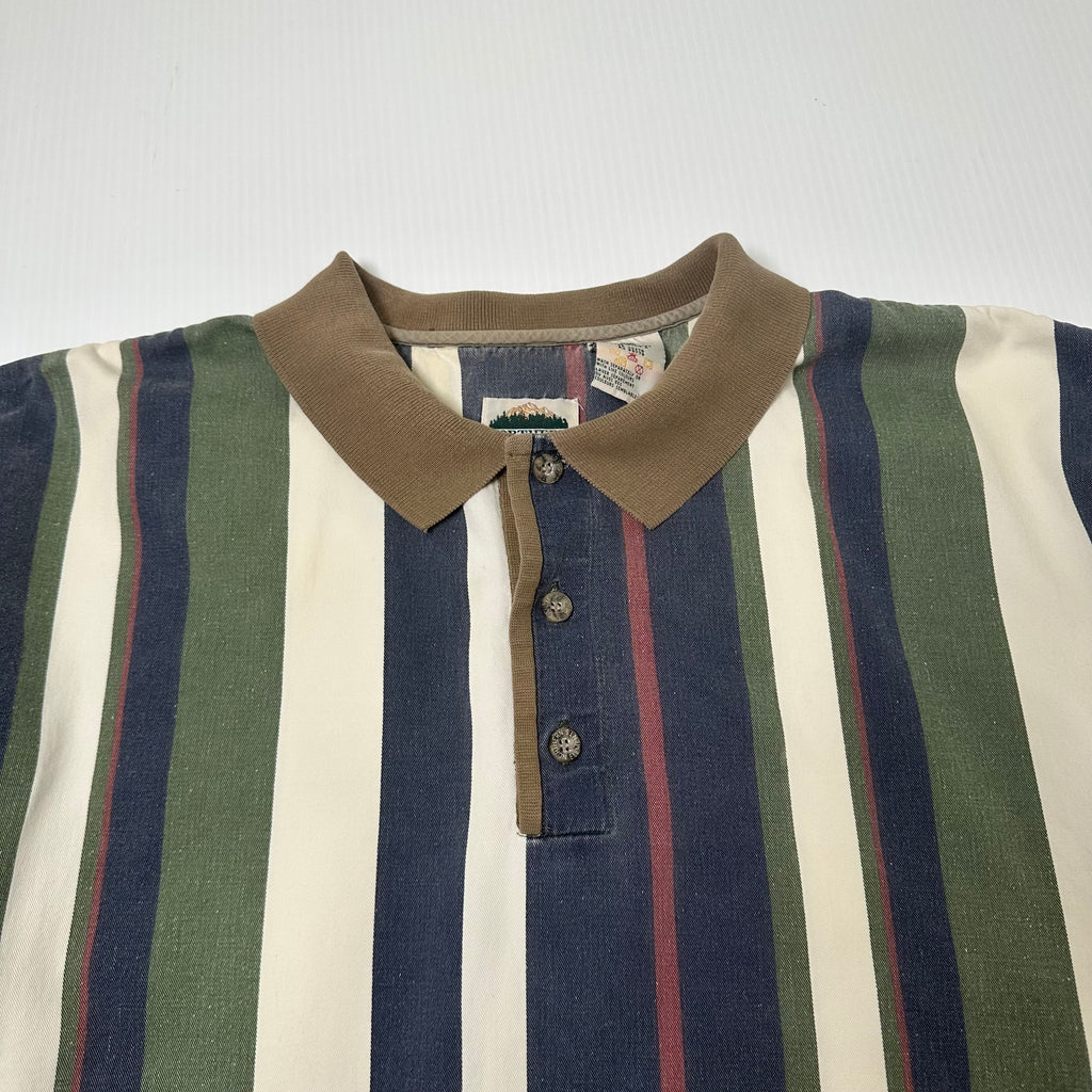 Vintage Northern Elements Striped Polo Shirt XL