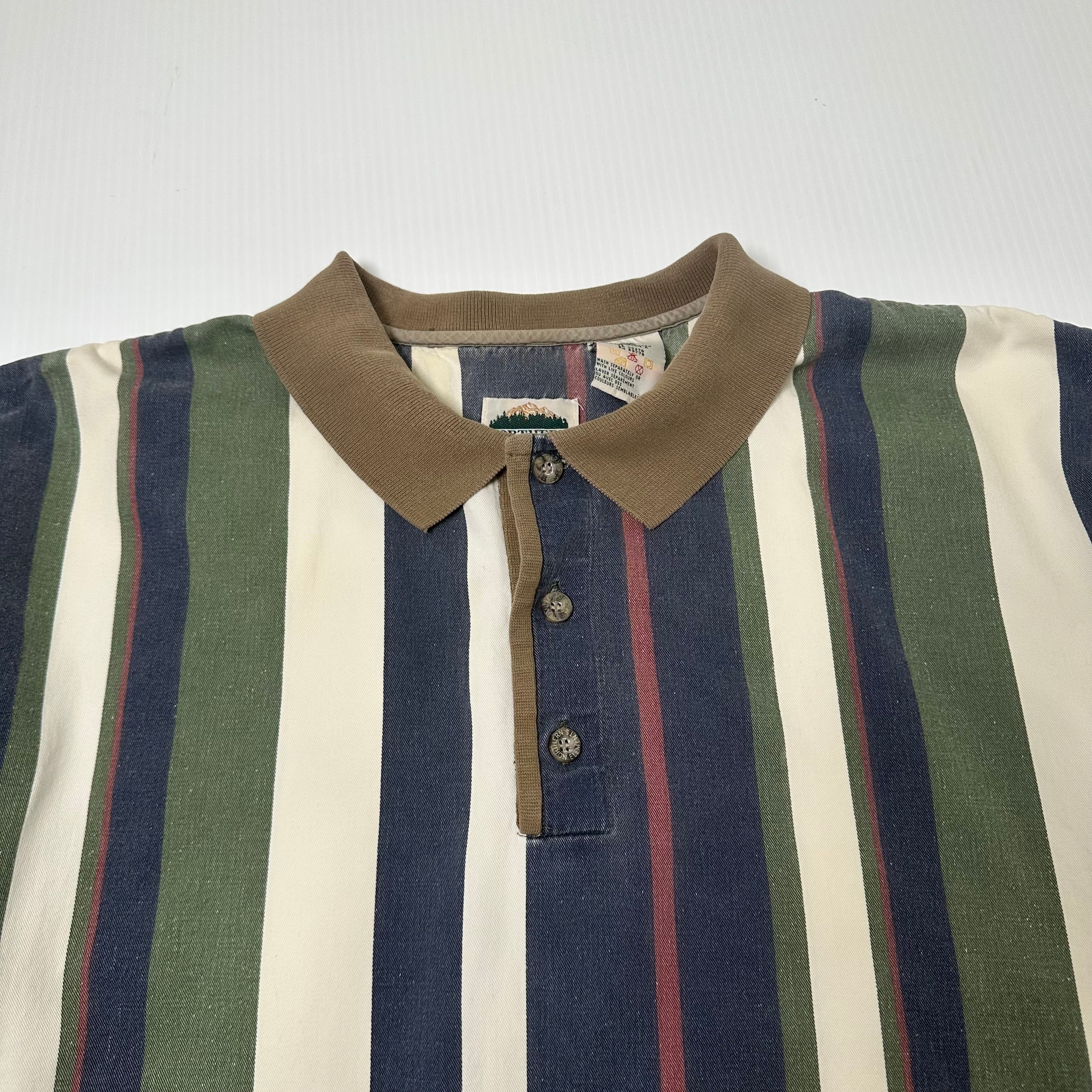 Vintage Northern Elements Striped Polo Shirt XL