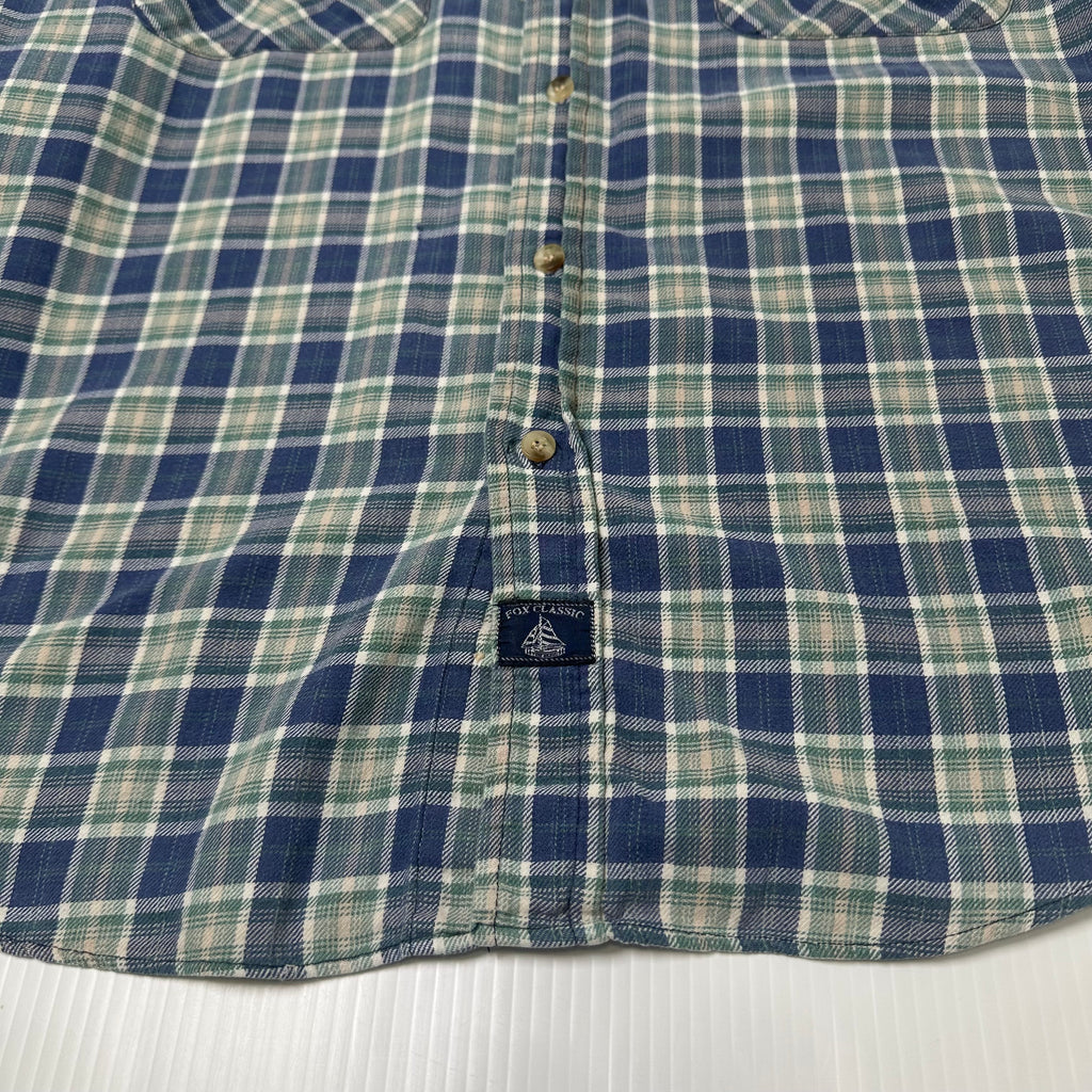 Vintage Fox Classic Plaid Button Up Shirt L