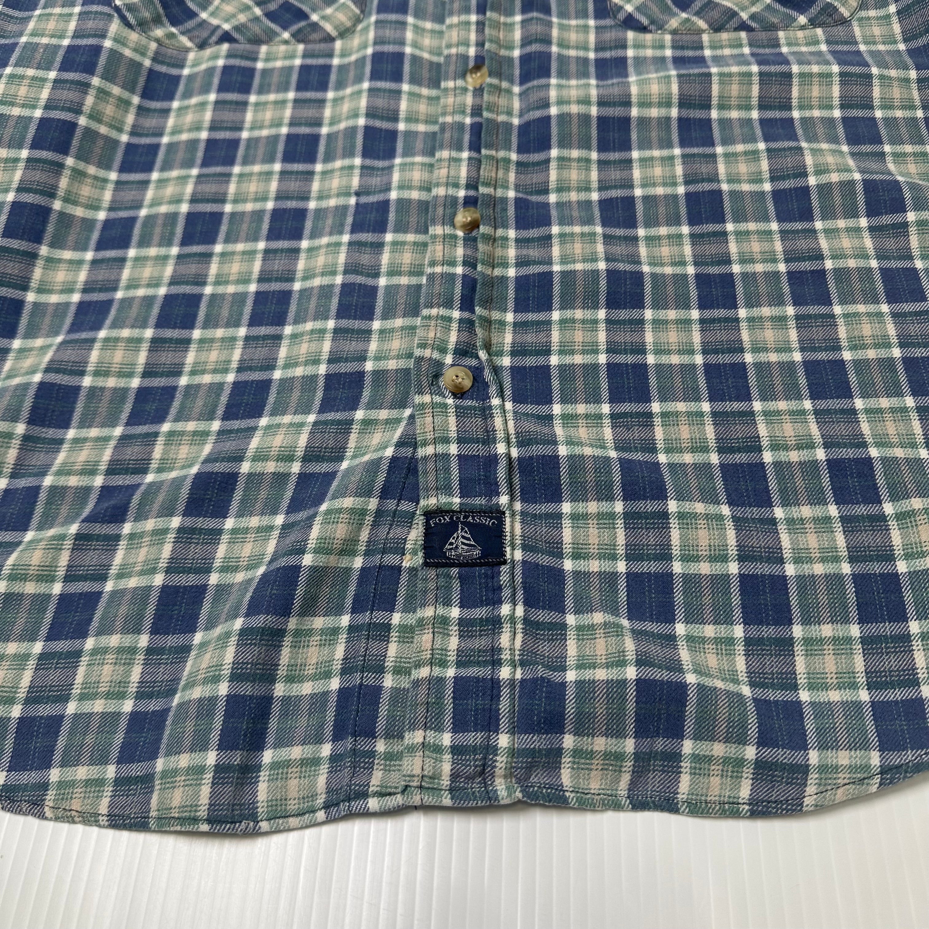 Vintage Fox Classic Plaid Button Up Shirt L