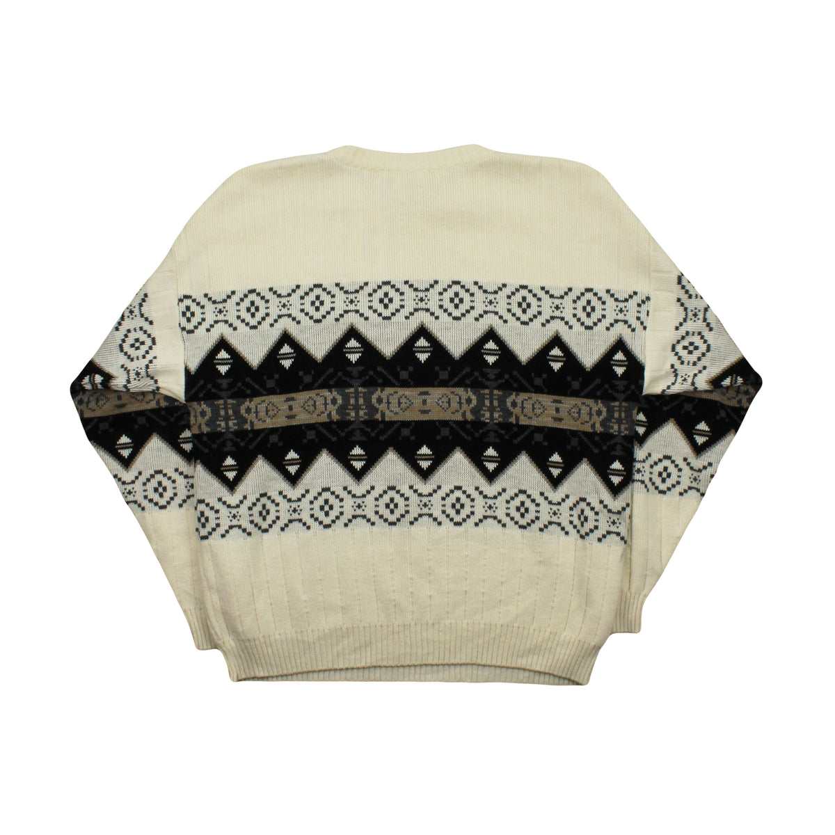 Vintage Fine Line Pattern Knit Sweater L